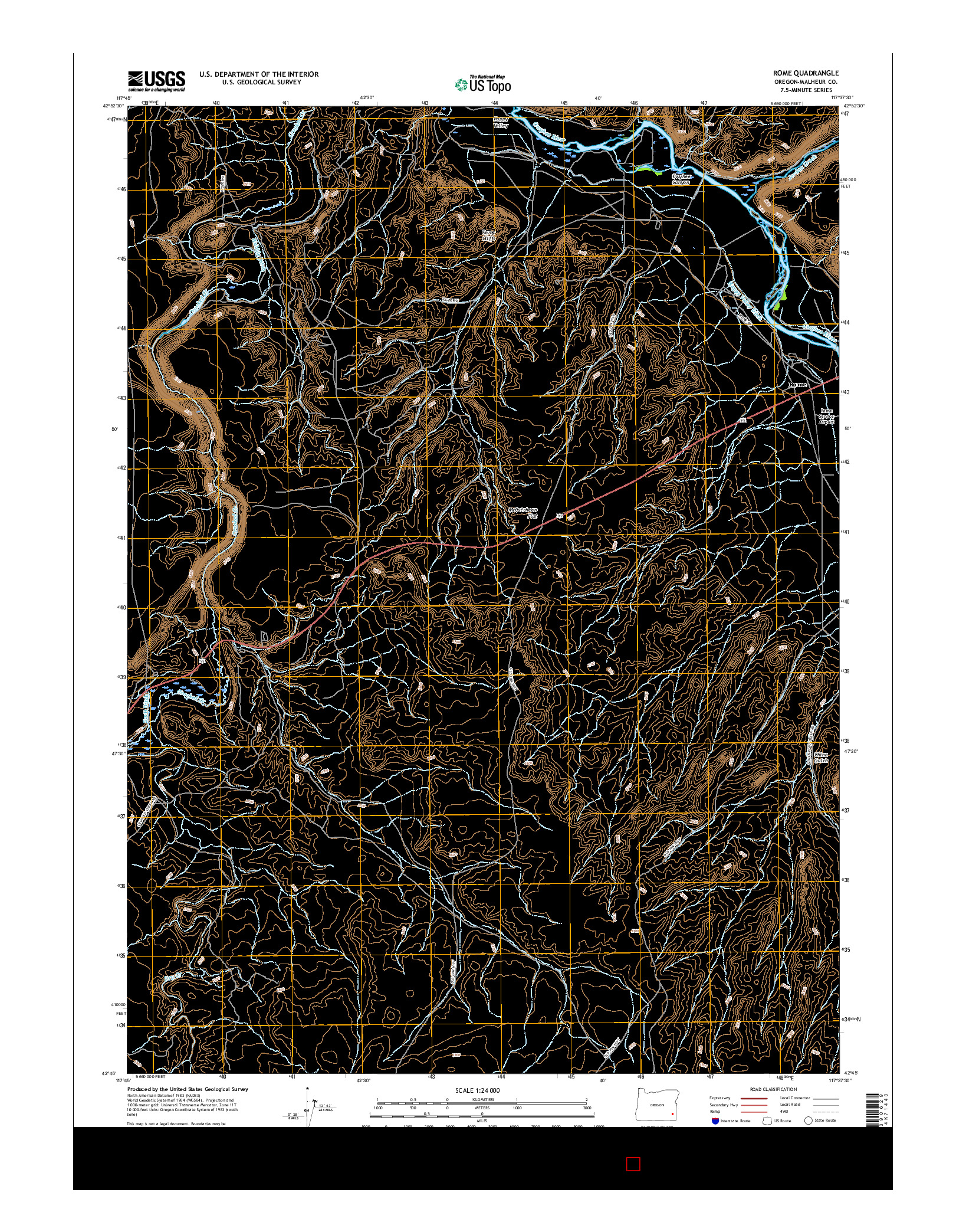 USGS US TOPO 7.5-MINUTE MAP FOR ROME, OR 2017