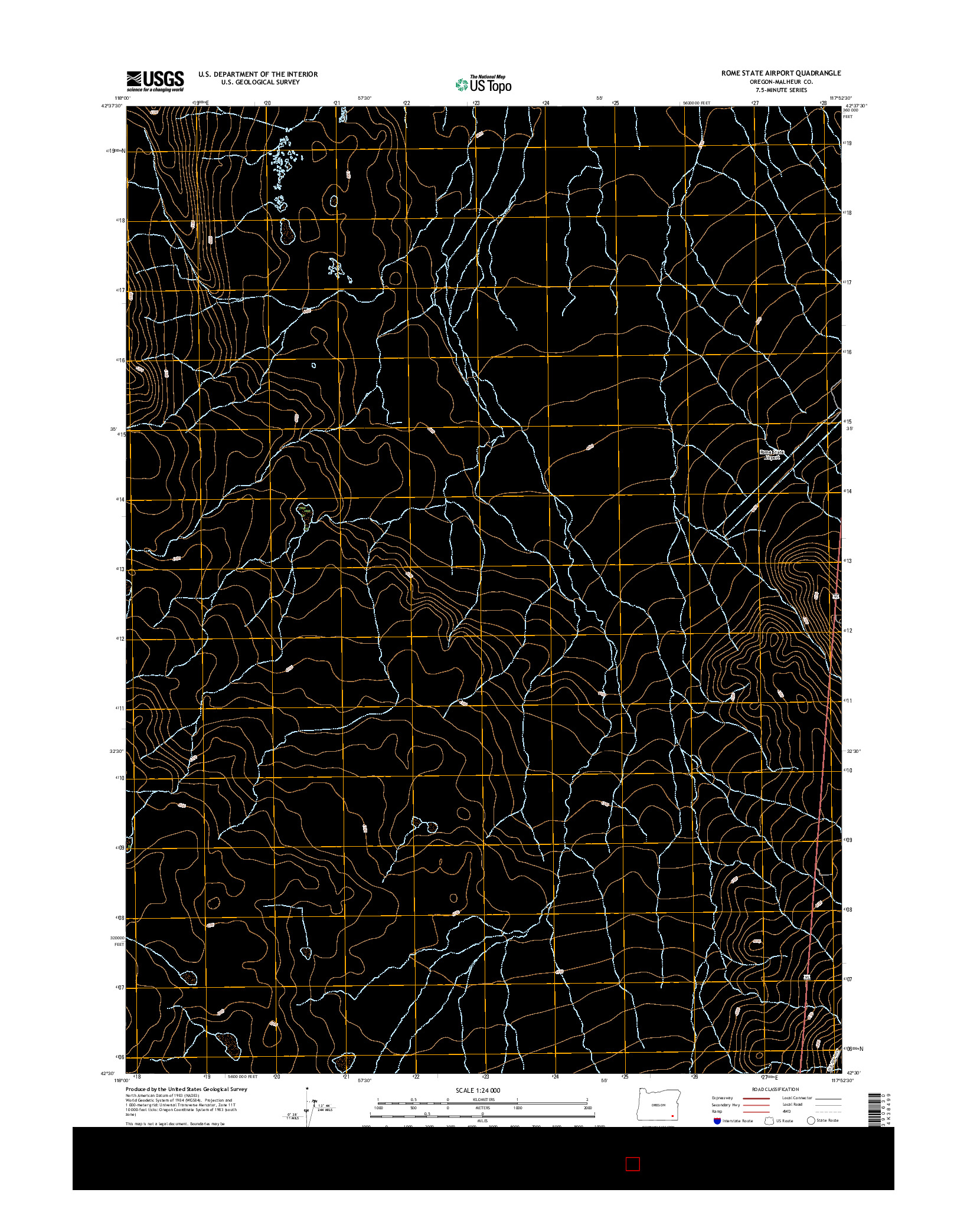 USGS US TOPO 7.5-MINUTE MAP FOR ROME STATE AIRPORT, OR 2017