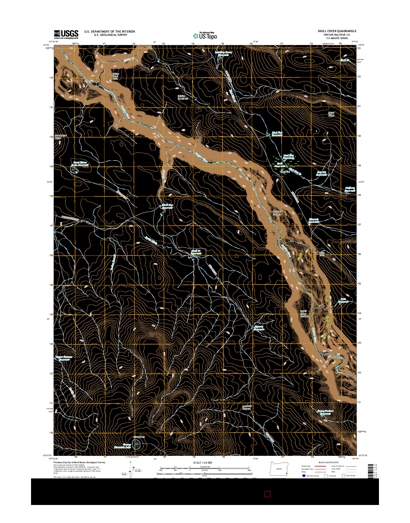 USGS US TOPO 7.5-MINUTE MAP FOR SKULL CREEK, OR 2017