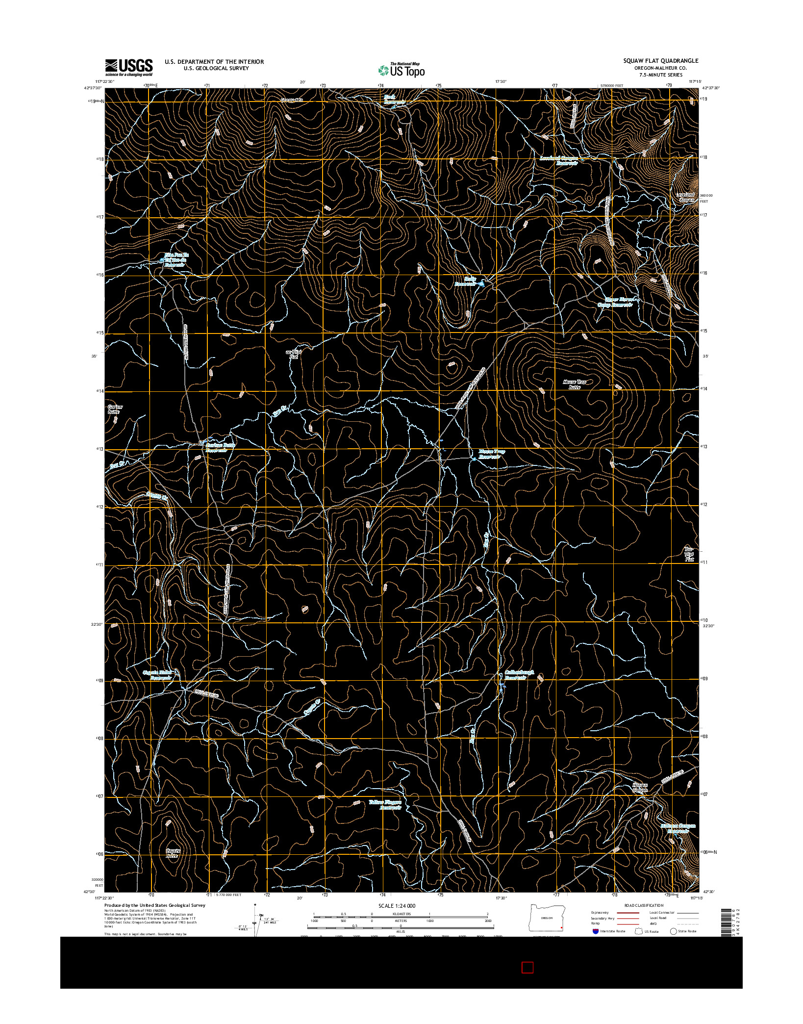 USGS US TOPO 7.5-MINUTE MAP FOR SQUAW FLAT, OR 2017