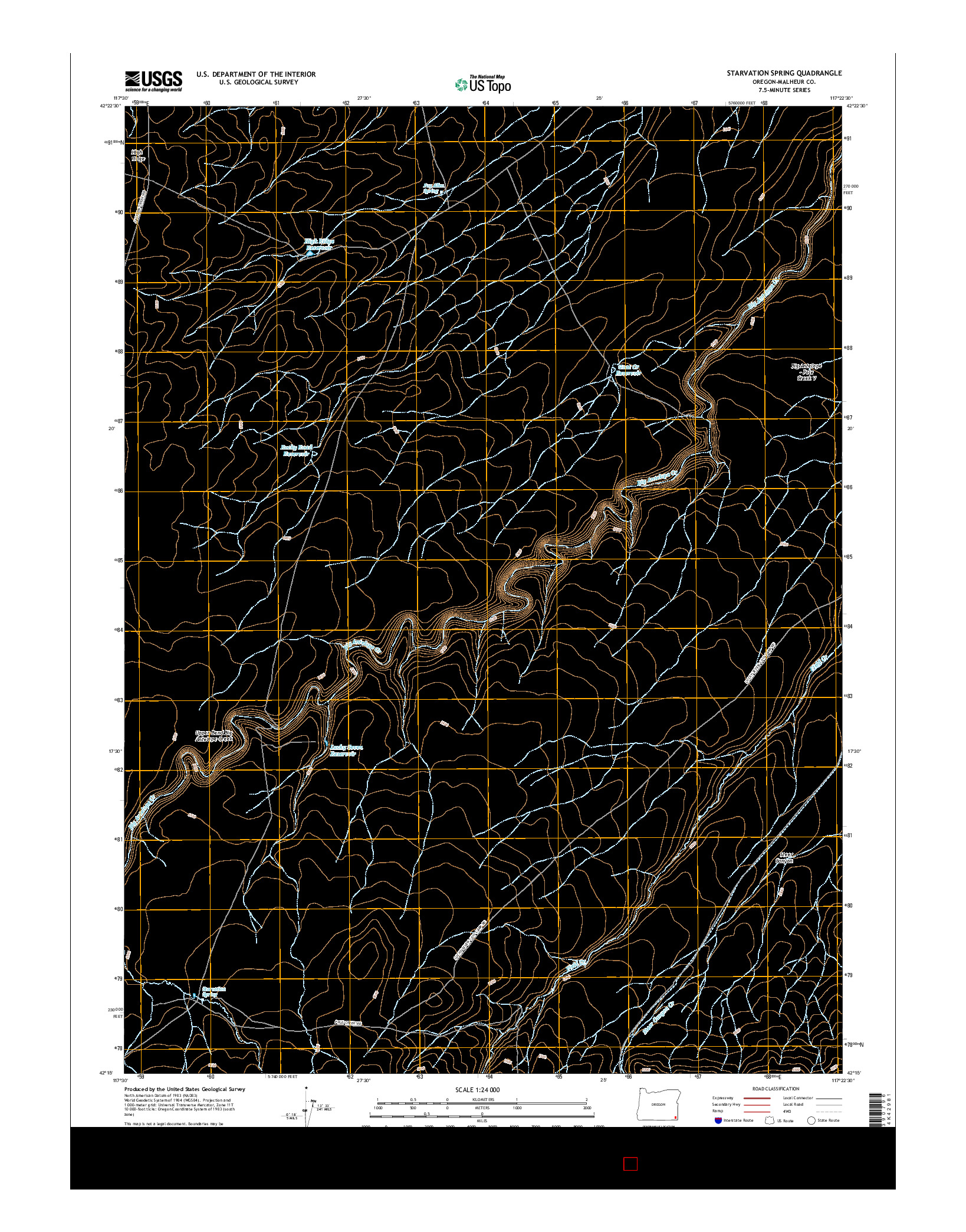 USGS US TOPO 7.5-MINUTE MAP FOR STARVATION SPRING, OR 2017