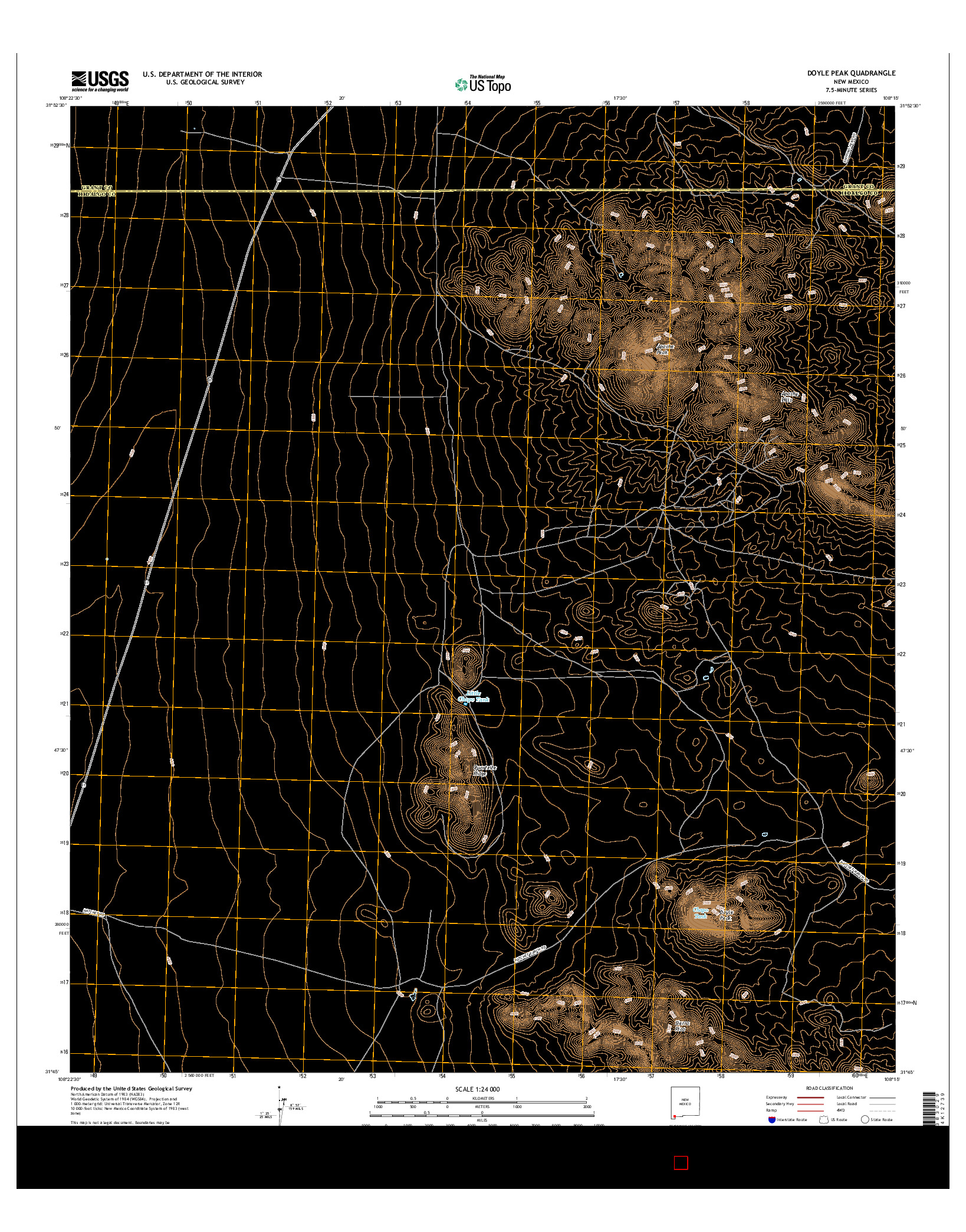 USGS US TOPO 7.5-MINUTE MAP FOR DOYLE PEAK, NM 2017