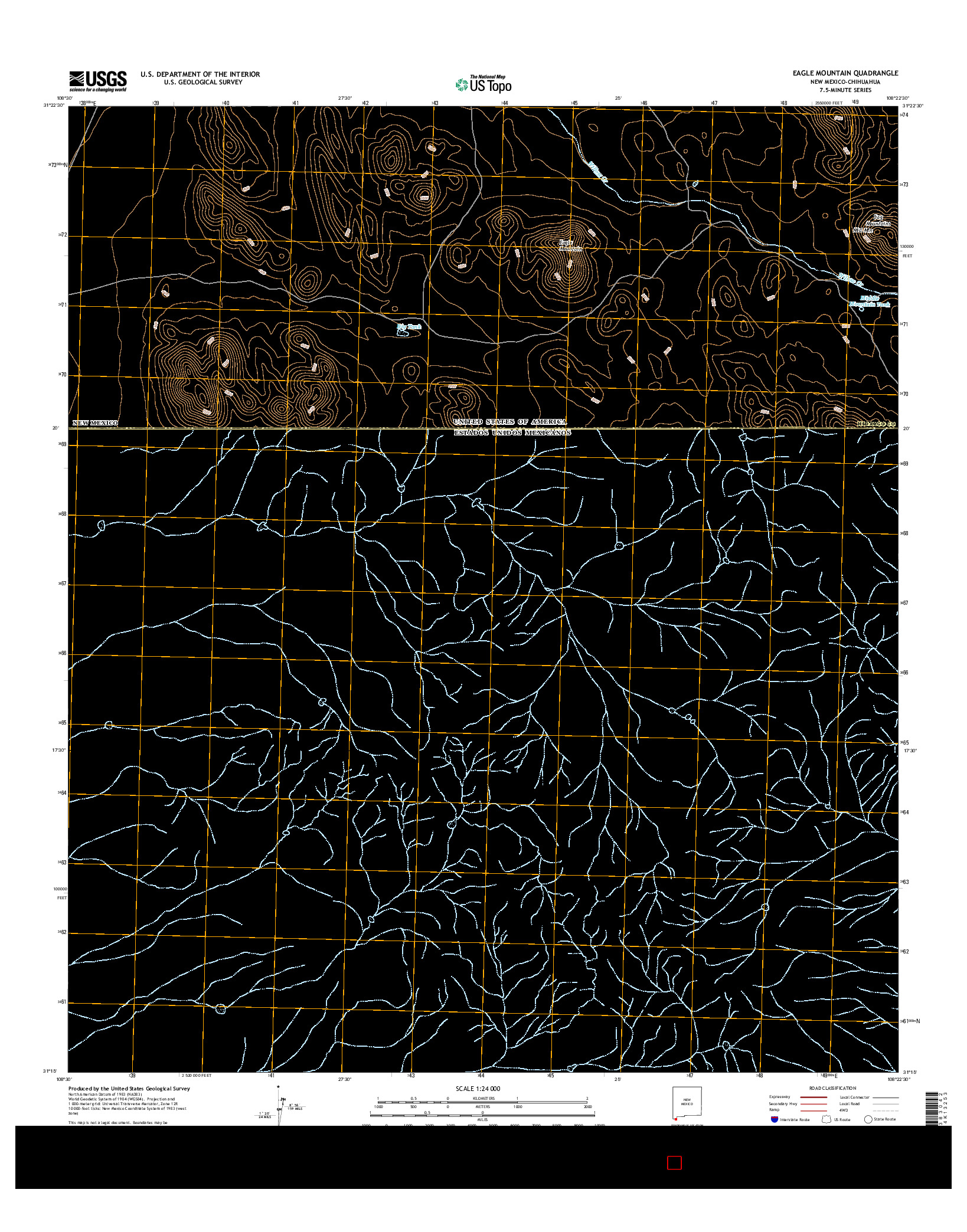 USGS US TOPO 7.5-MINUTE MAP FOR EAGLE MOUNTAIN, NM-CHH 2017