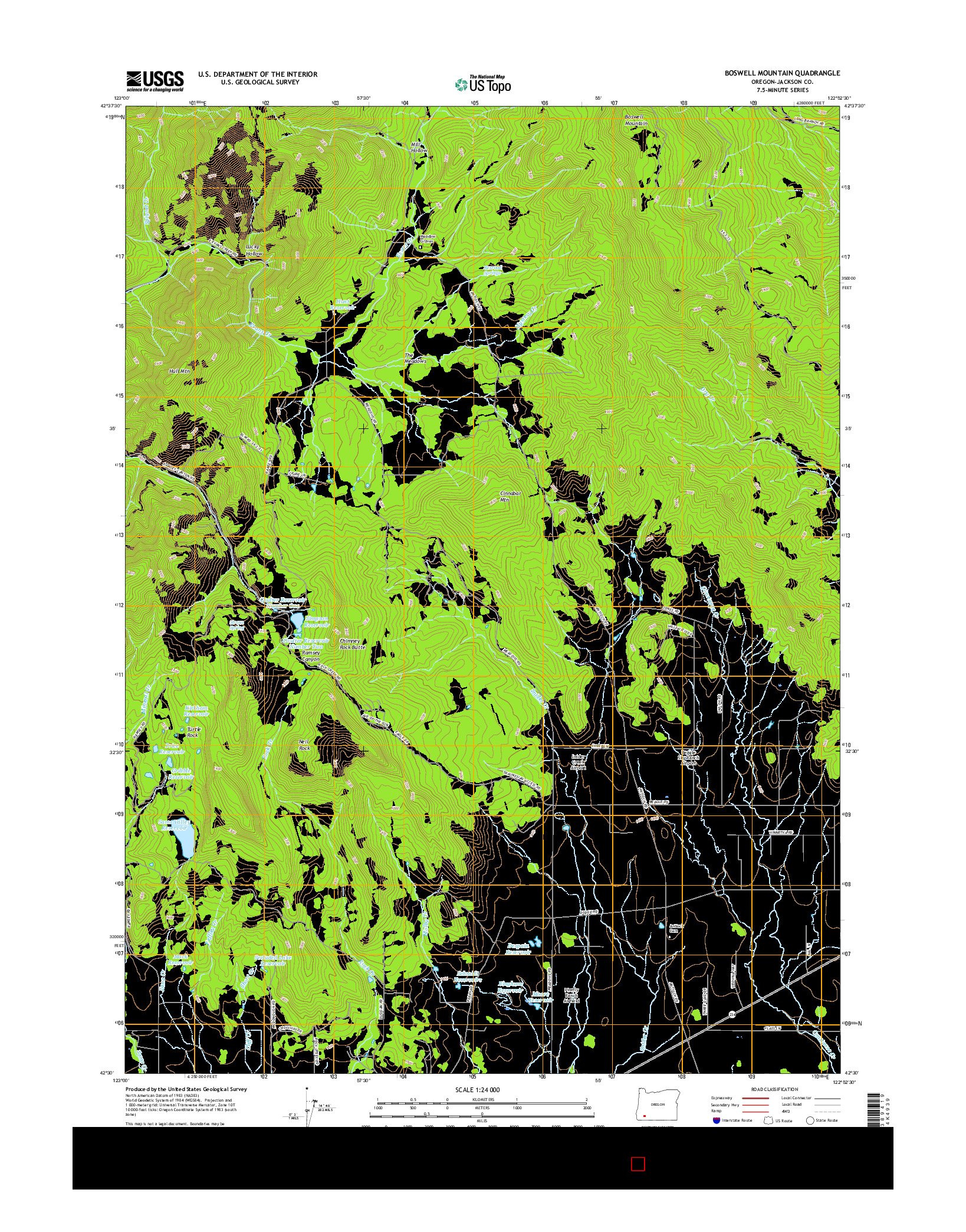 USGS US TOPO 7.5-MINUTE MAP FOR BOSWELL MOUNTAIN, OR 2017