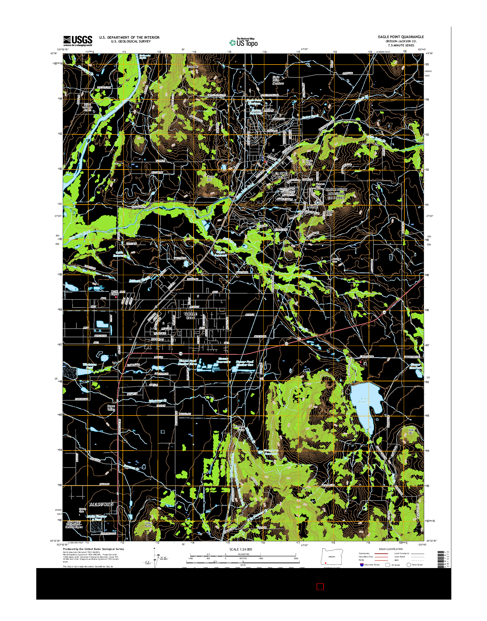 USGS US TOPO 7.5-MINUTE MAP FOR EAGLE POINT, OR 2017