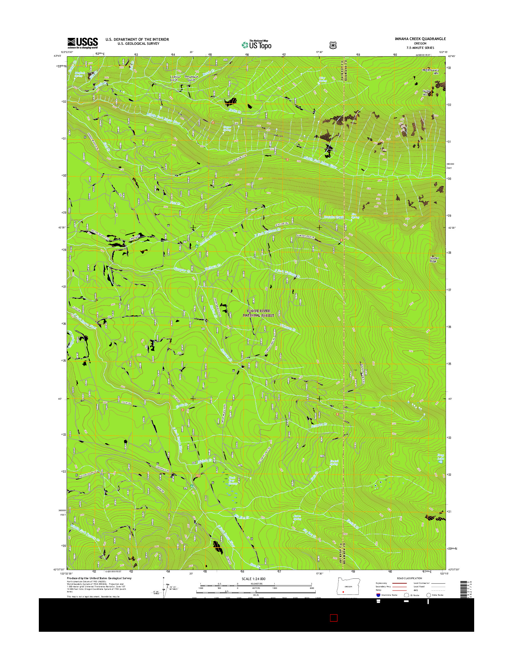 USGS US TOPO 7.5-MINUTE MAP FOR IMNAHA CREEK, OR 2017