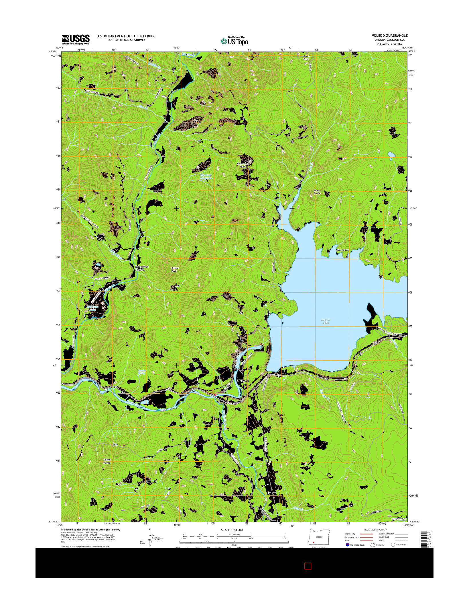 USGS US TOPO 7.5-MINUTE MAP FOR MCLEOD, OR 2017