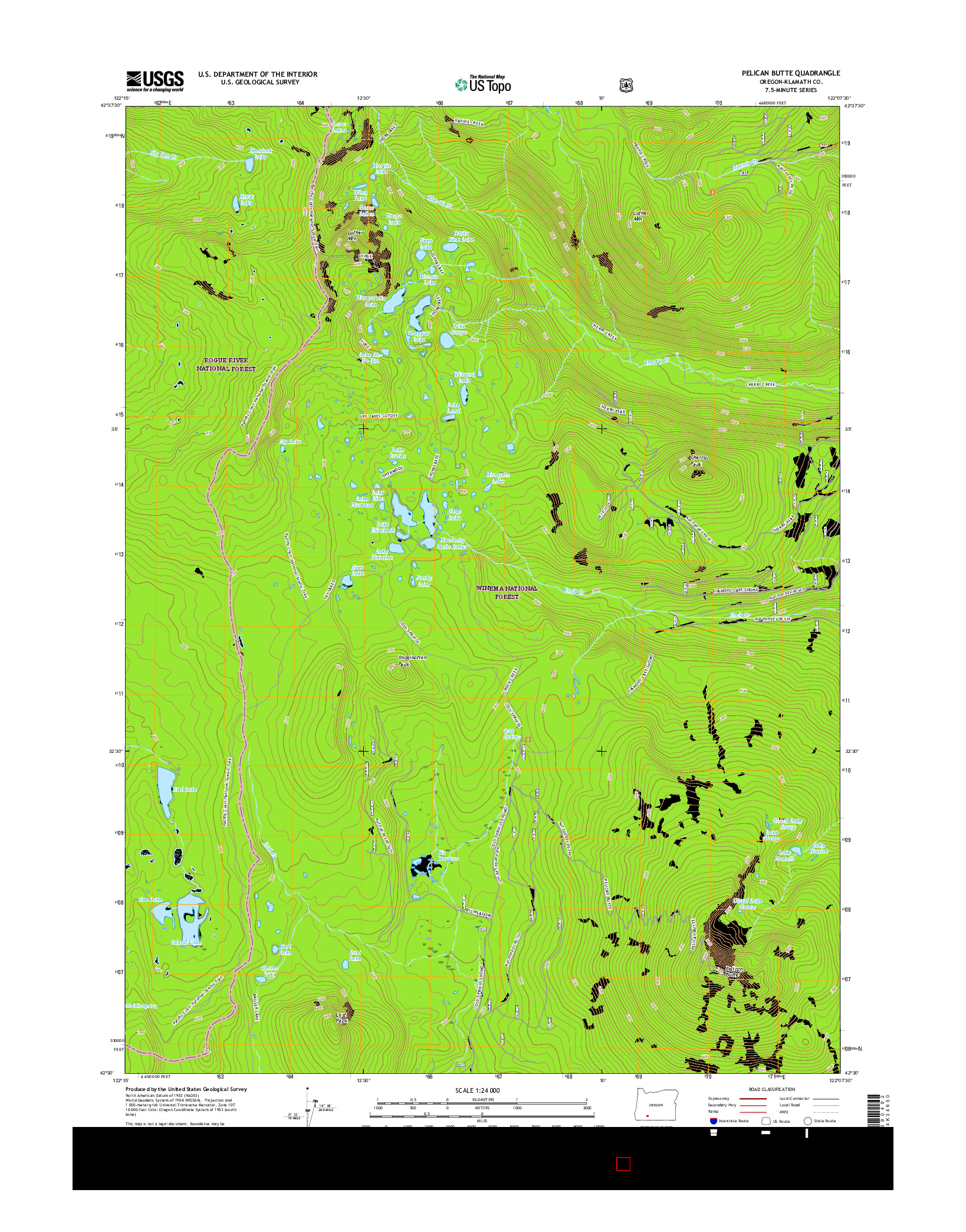 USGS US TOPO 7.5-MINUTE MAP FOR PELICAN BUTTE, OR 2017