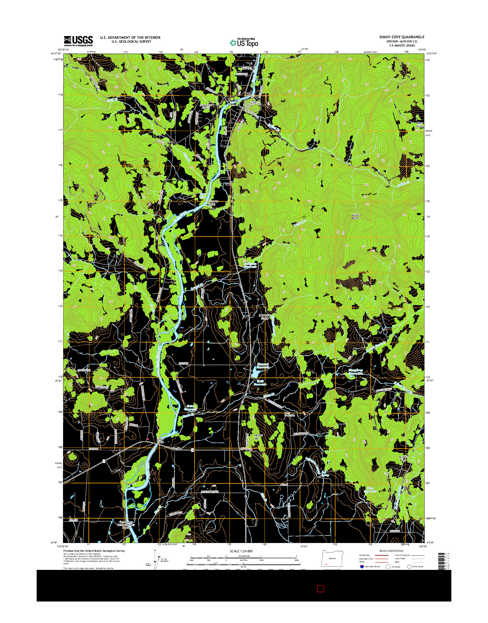 USGS US TOPO 7.5-MINUTE MAP FOR SHADY COVE, OR 2017