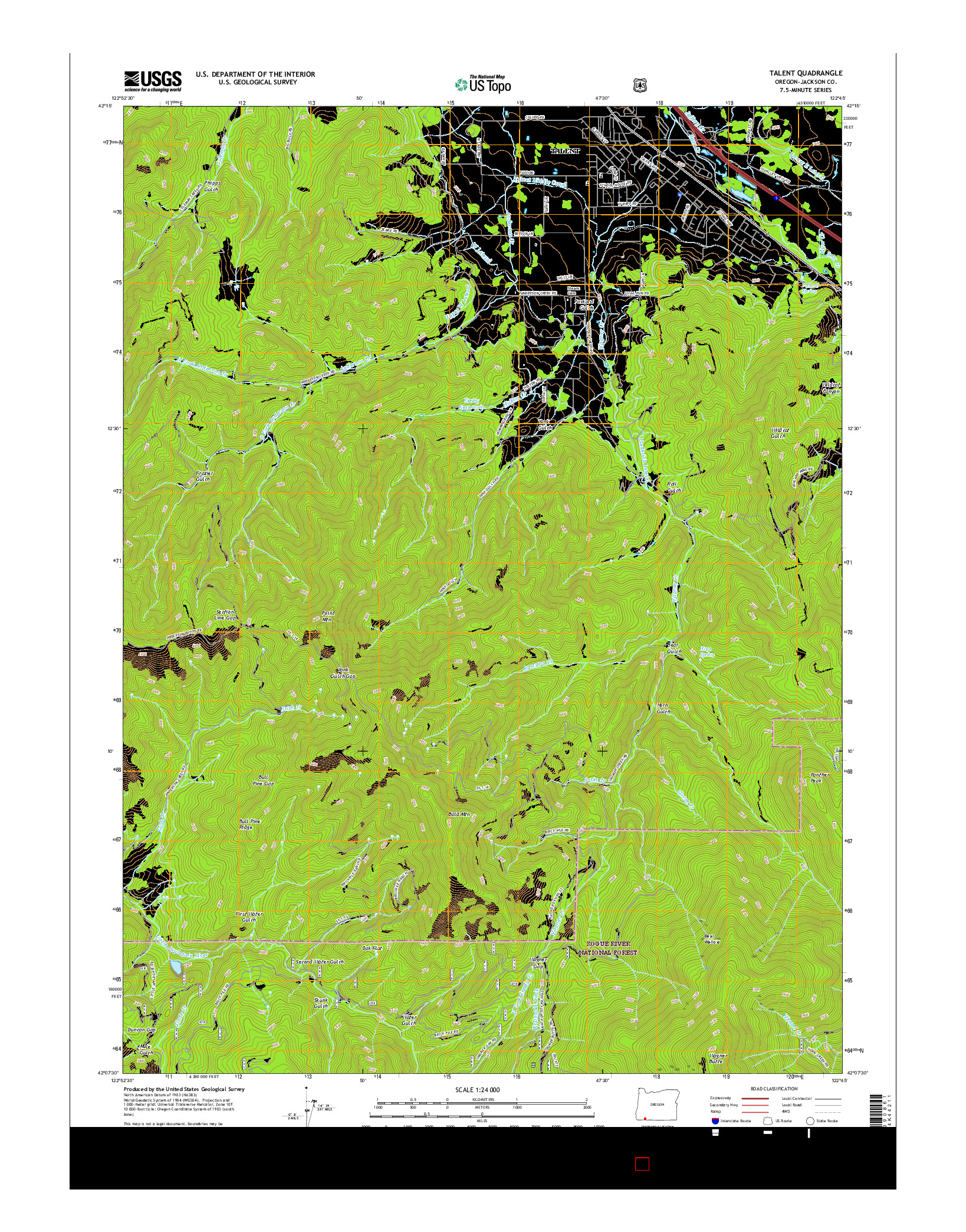 USGS US TOPO 7.5-MINUTE MAP FOR TALENT, OR 2017