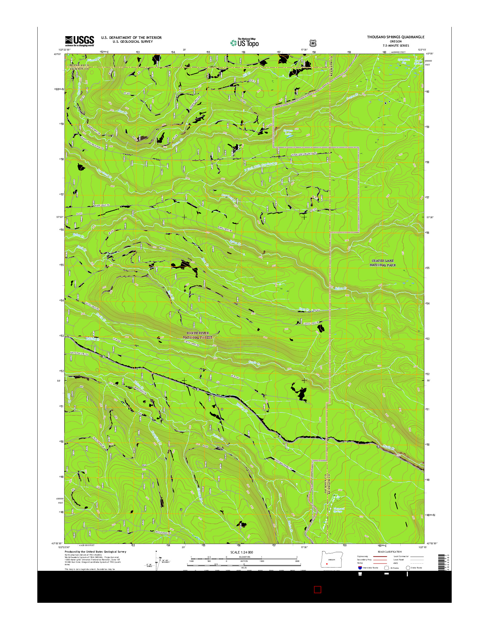 USGS US TOPO 7.5-MINUTE MAP FOR THOUSAND SPRINGS, OR 2017