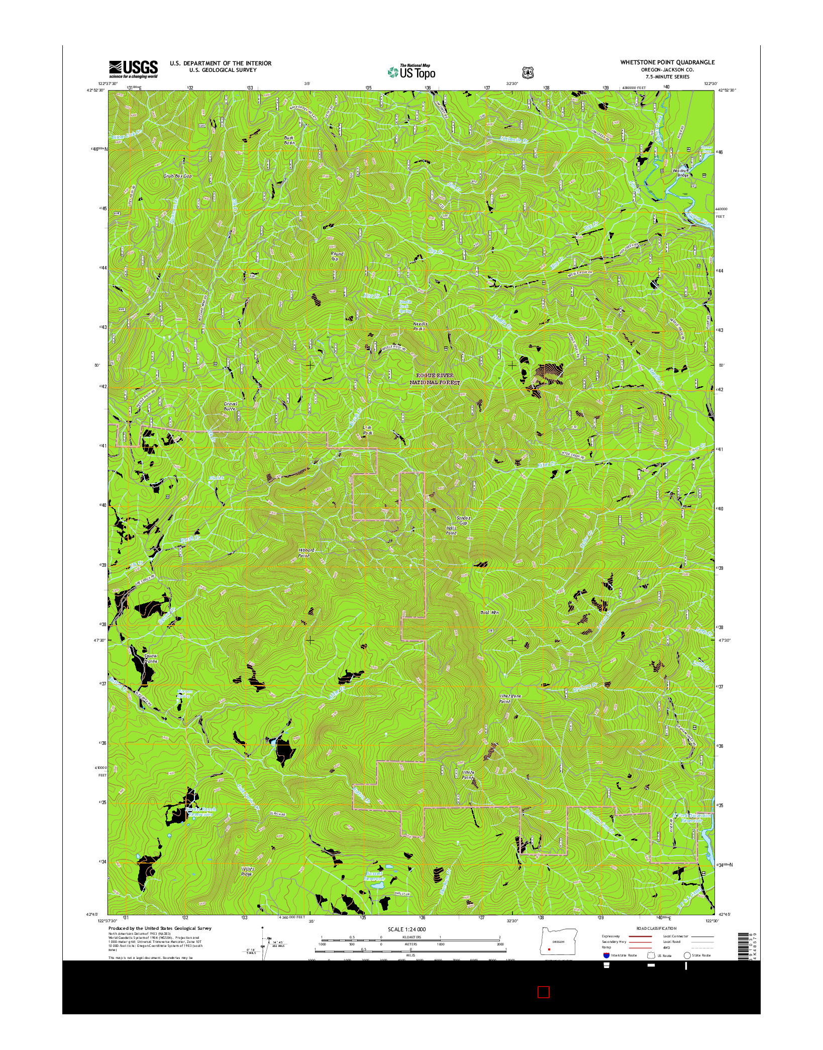 USGS US TOPO 7.5-MINUTE MAP FOR WHETSTONE POINT, OR 2017