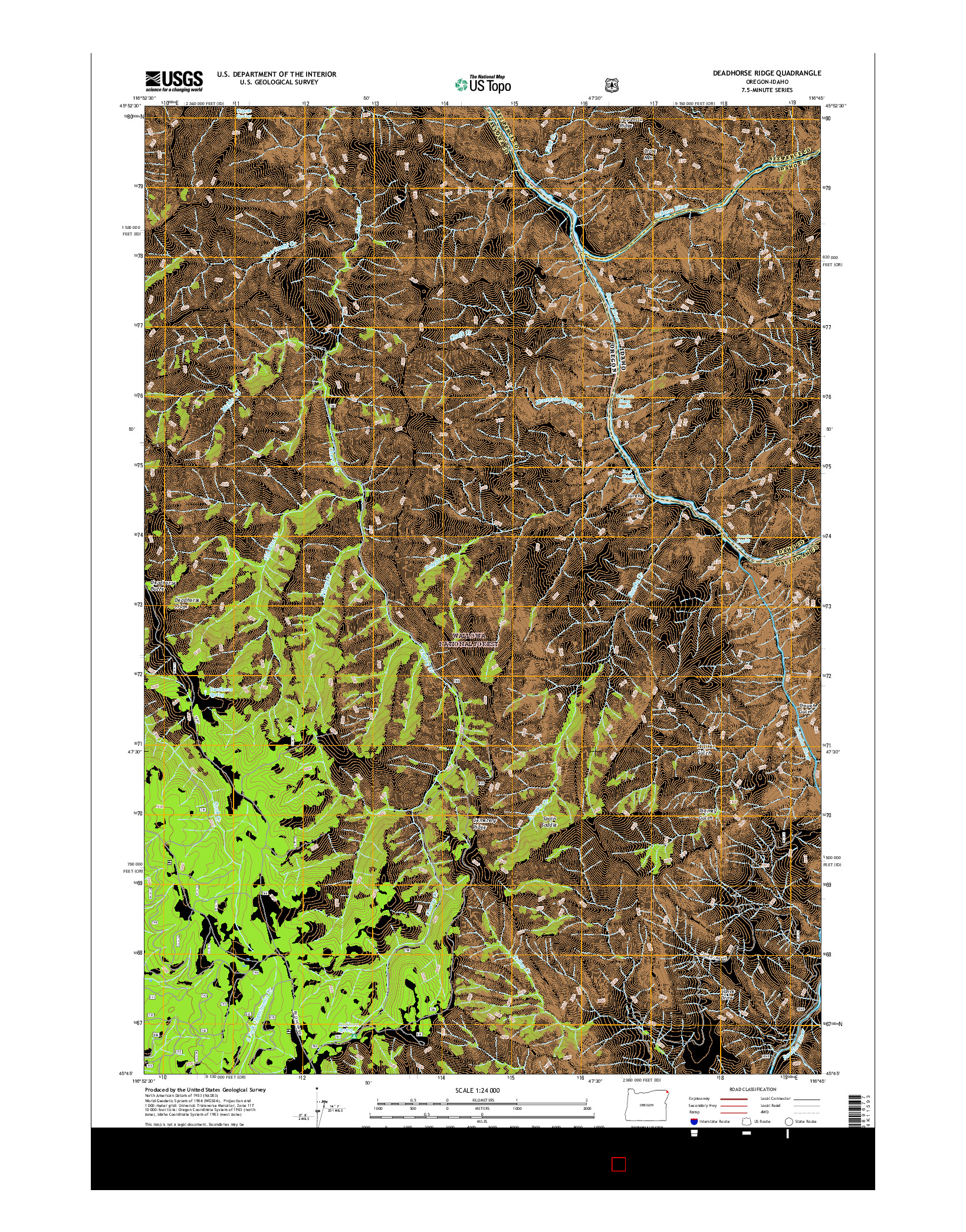 USGS US TOPO 7.5-MINUTE MAP FOR DEADHORSE RIDGE, OR-ID 2017