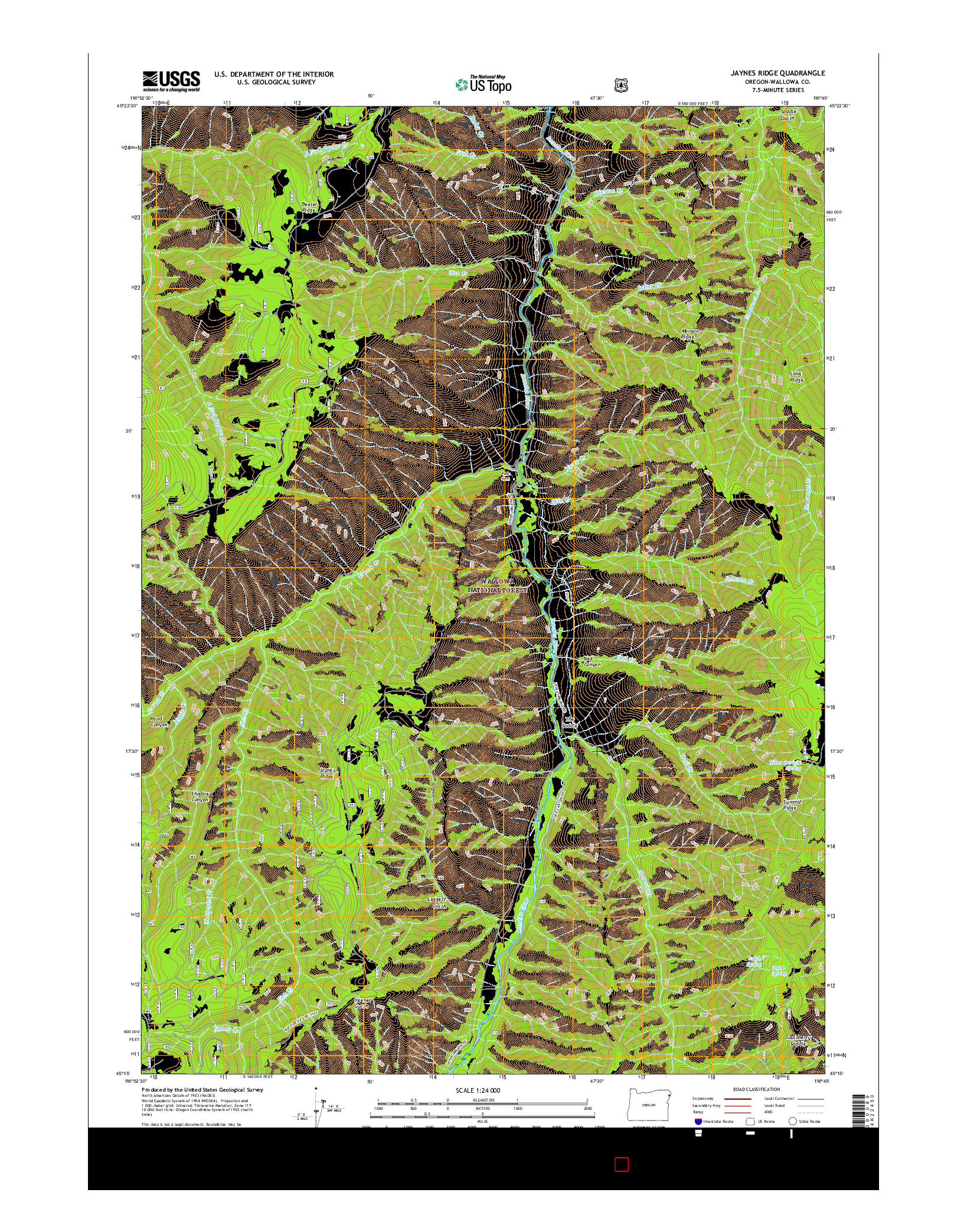 USGS US TOPO 7.5-MINUTE MAP FOR JAYNES RIDGE, OR 2017