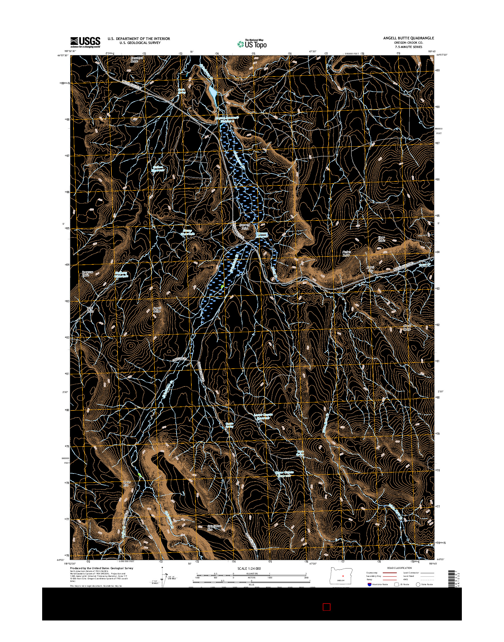 USGS US TOPO 7.5-MINUTE MAP FOR ANGELL BUTTE, OR 2017