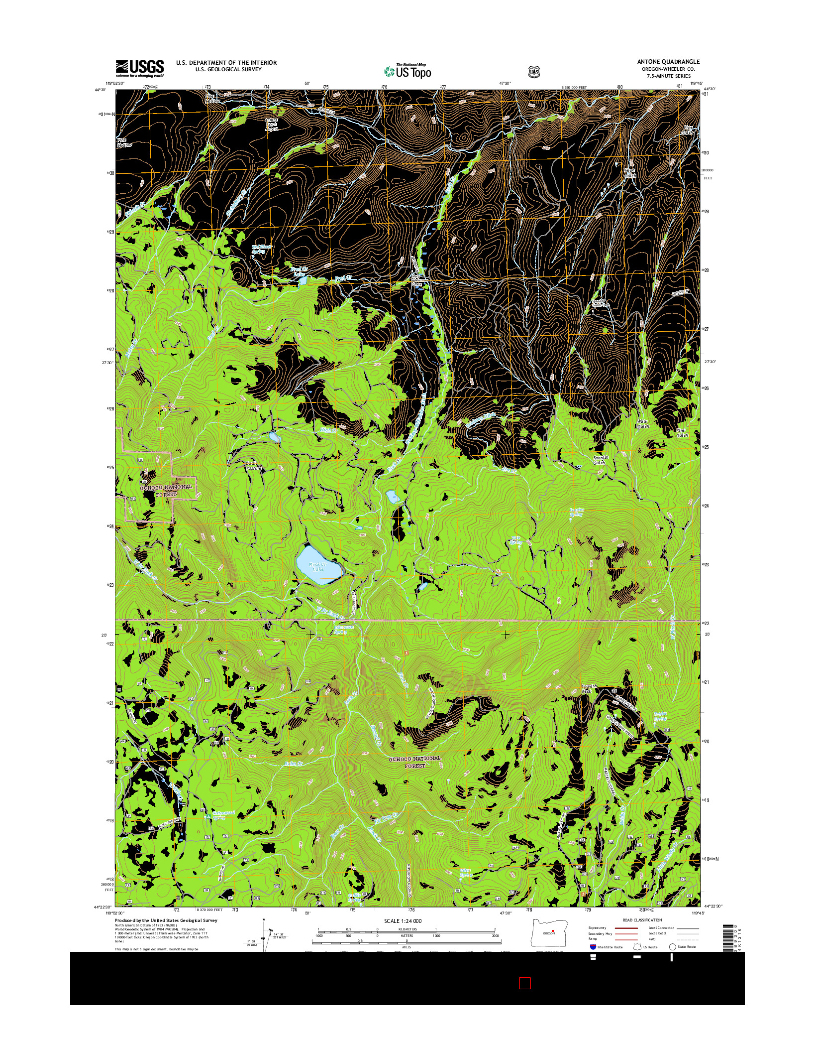 USGS US TOPO 7.5-MINUTE MAP FOR ANTONE, OR 2017