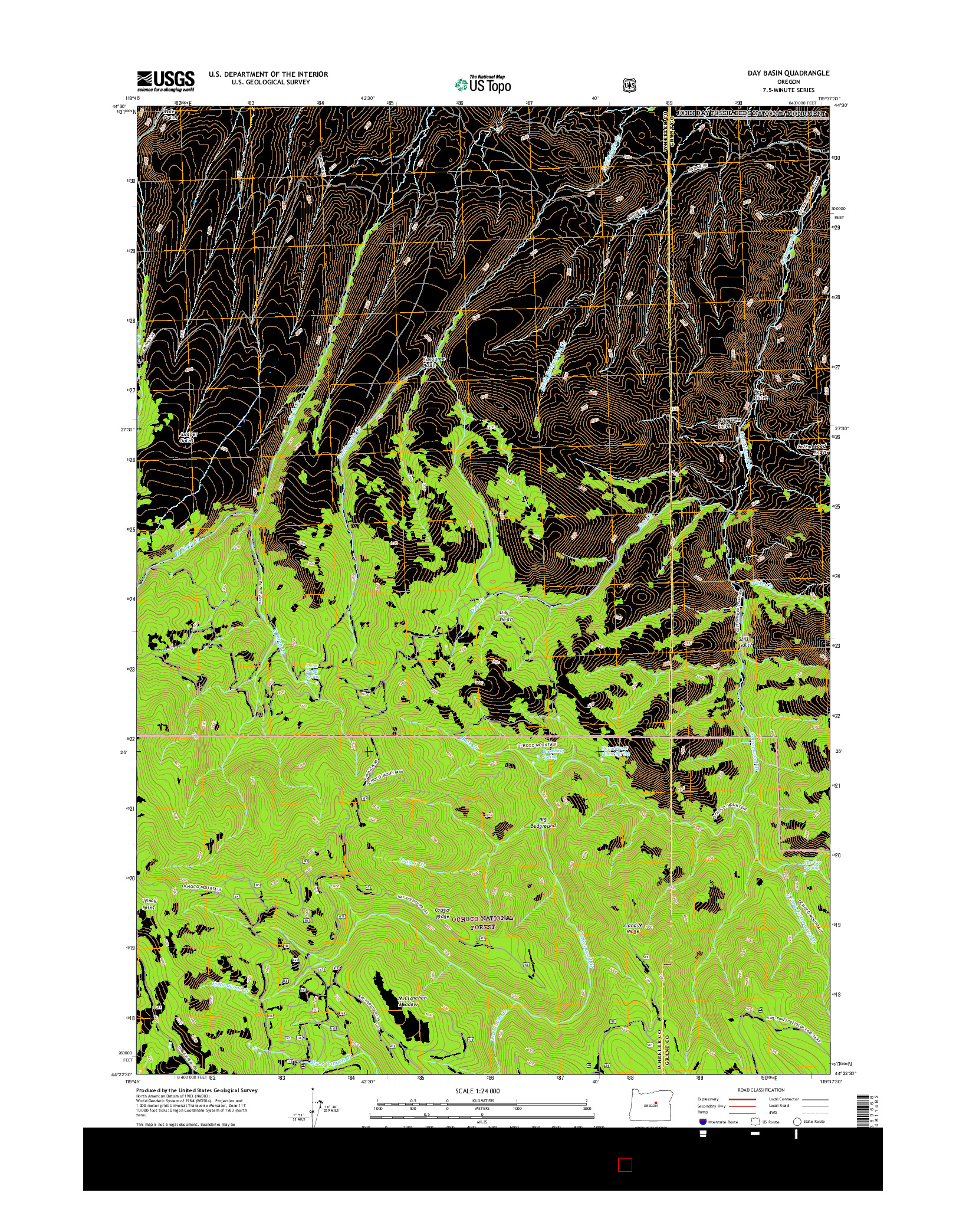 USGS US TOPO 7.5-MINUTE MAP FOR DAY BASIN, OR 2017