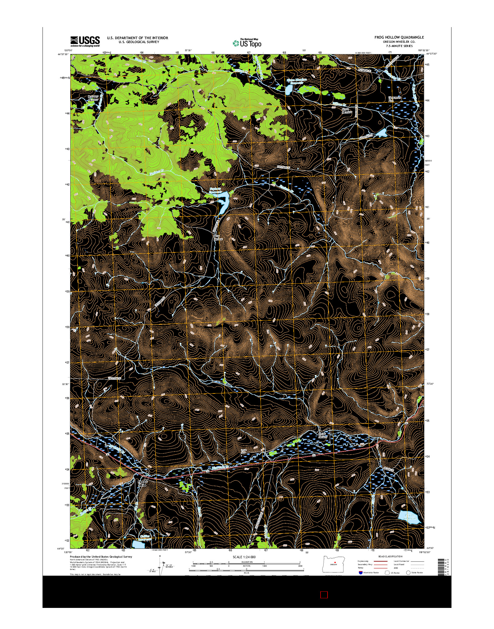 USGS US TOPO 7.5-MINUTE MAP FOR FROG HOLLOW, OR 2017