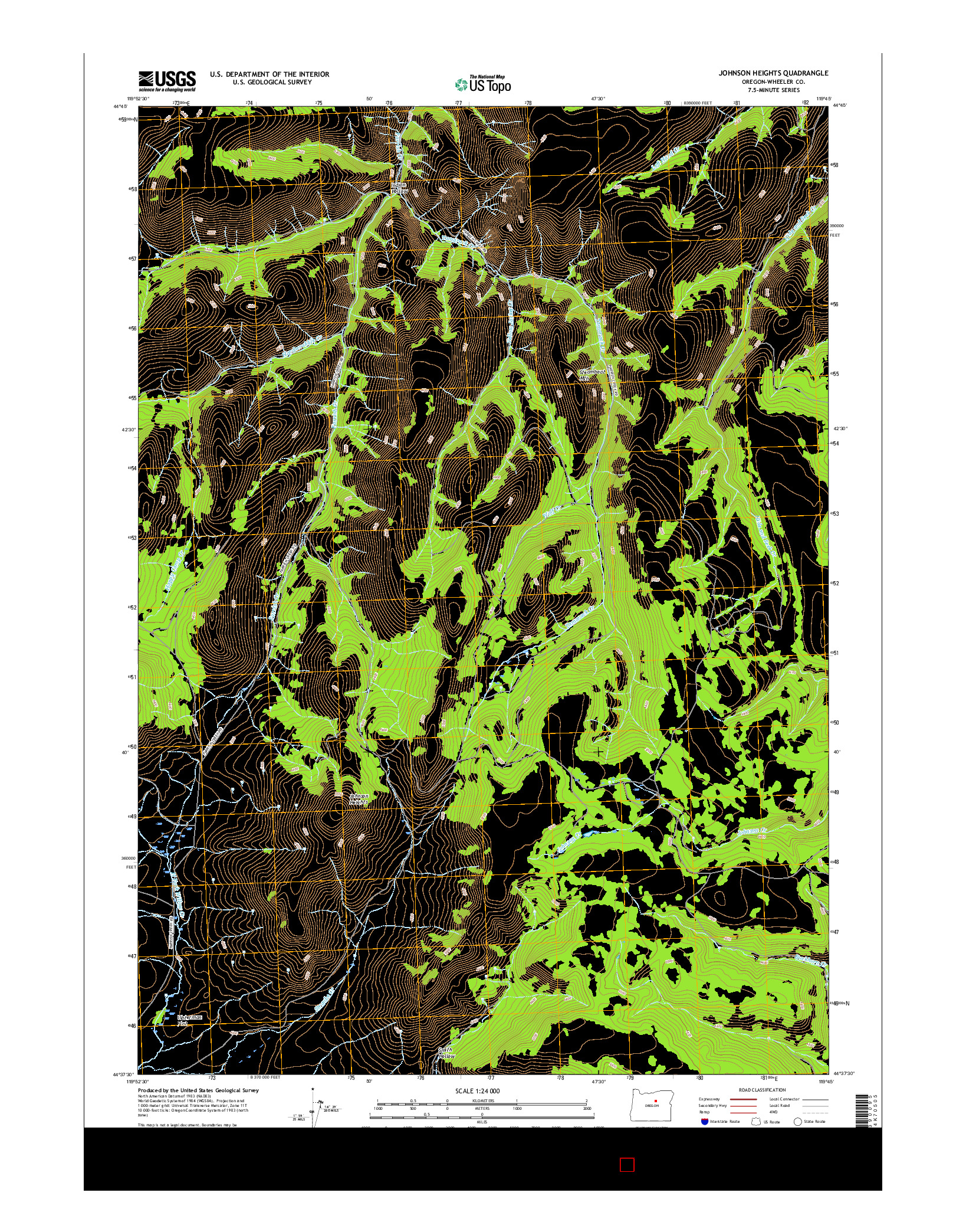 USGS US TOPO 7.5-MINUTE MAP FOR JOHNSON HEIGHTS, OR 2017