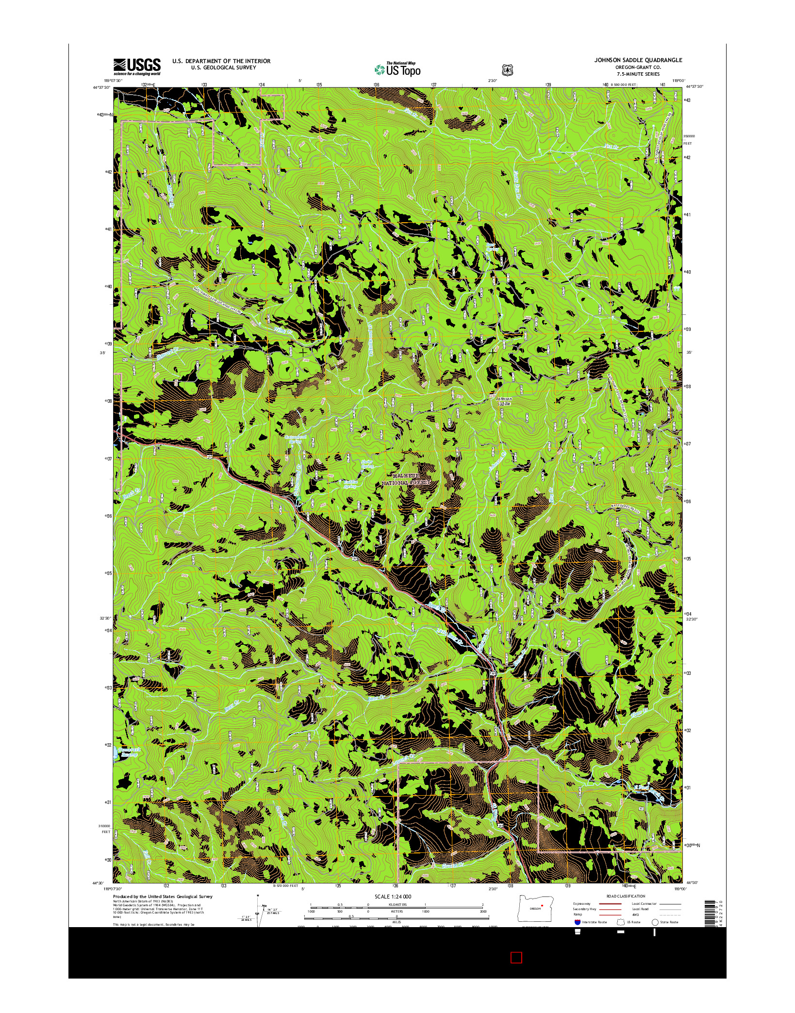 USGS US TOPO 7.5-MINUTE MAP FOR JOHNSON SADDLE, OR 2017