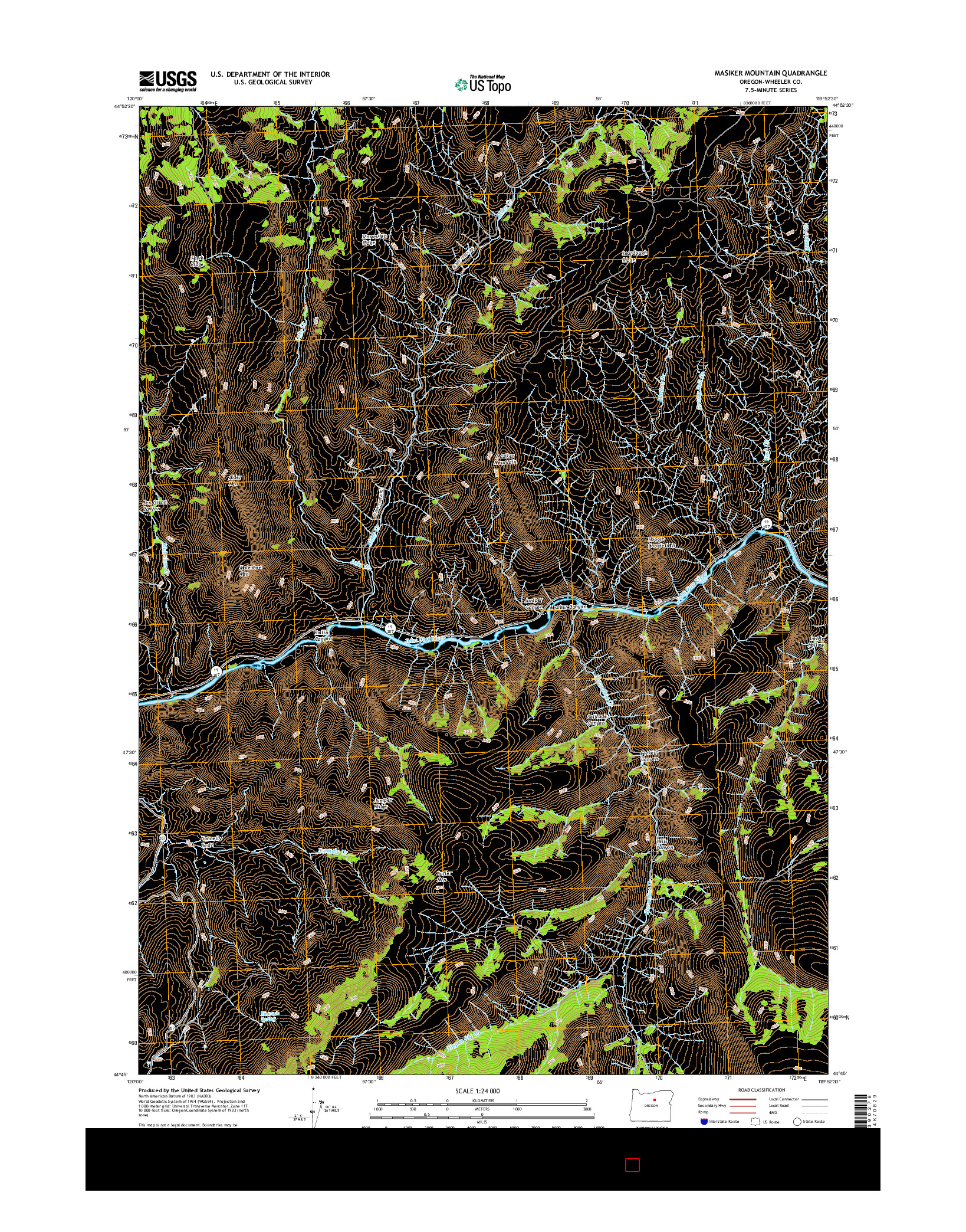 USGS US TOPO 7.5-MINUTE MAP FOR MASIKER MOUNTAIN, OR 2017