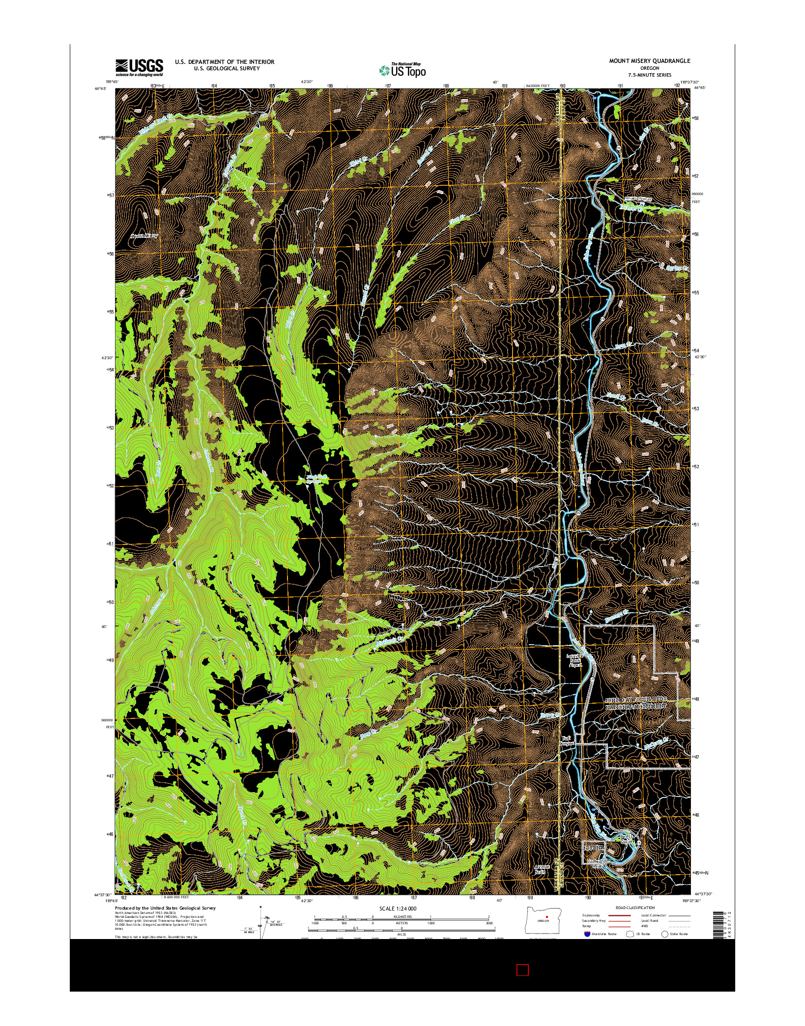 USGS US TOPO 7.5-MINUTE MAP FOR MOUNT MISERY, OR 2017