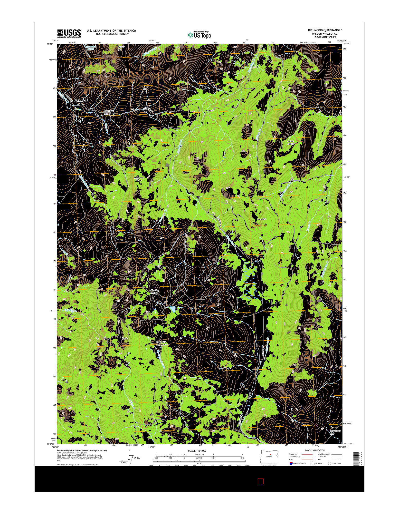 USGS US TOPO 7.5-MINUTE MAP FOR RICHMOND, OR 2017
