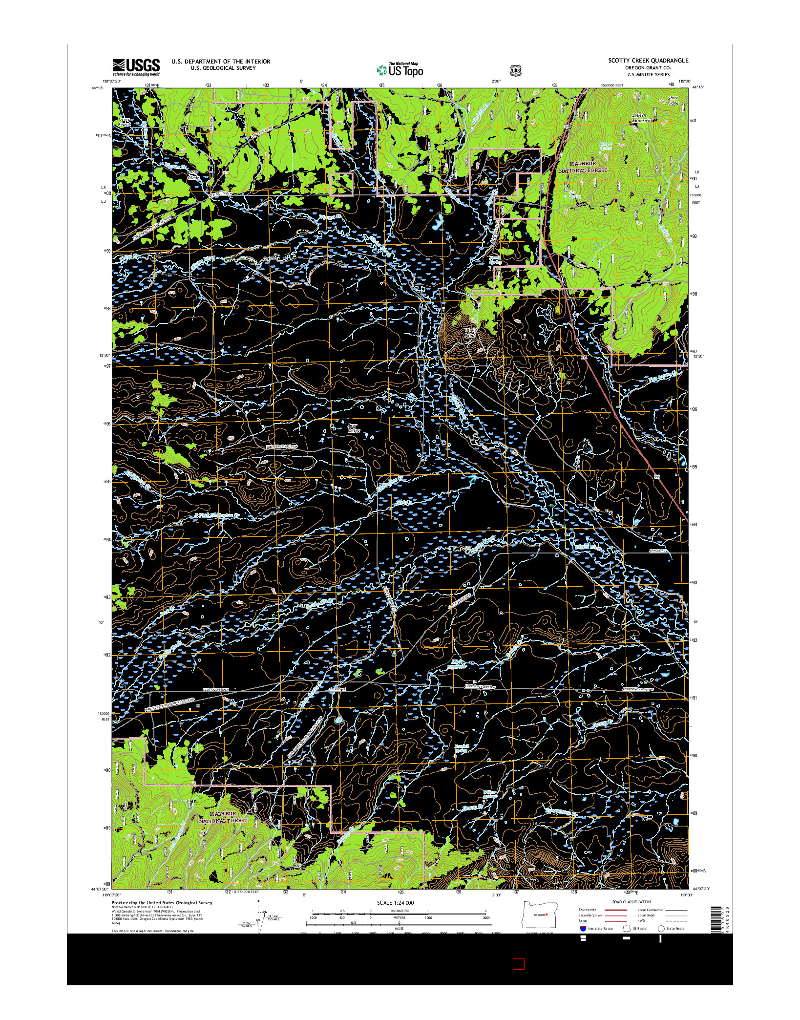 USGS US TOPO 7.5-MINUTE MAP FOR SCOTTY CREEK, OR 2017