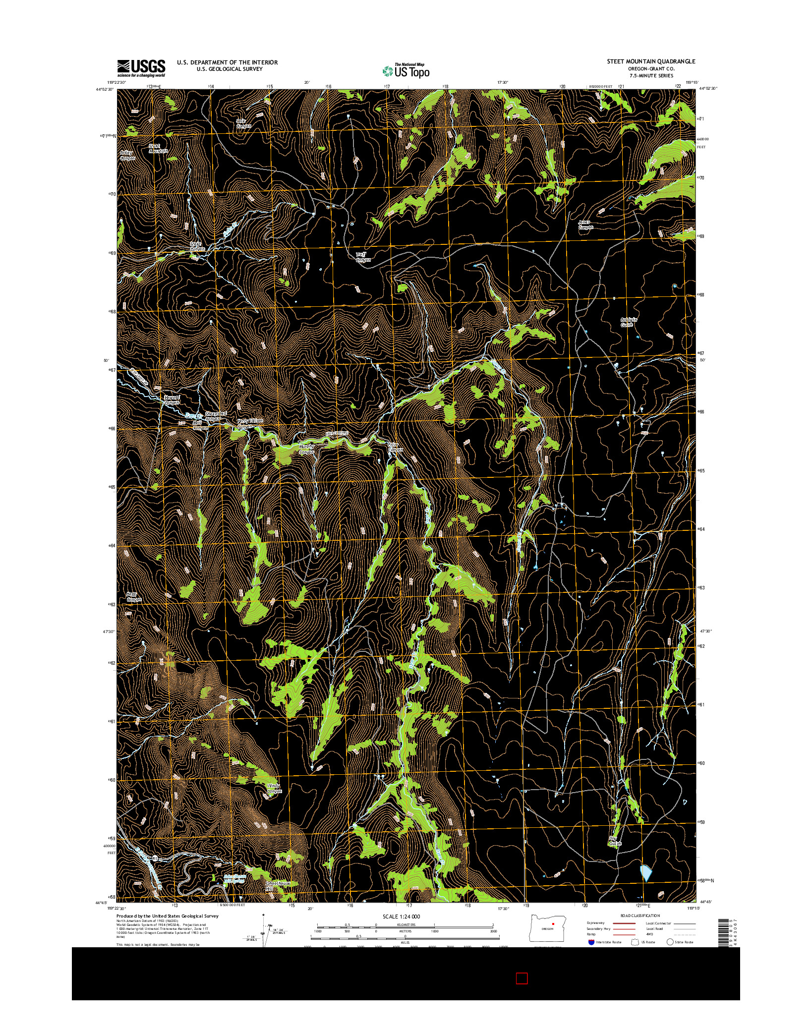 USGS US TOPO 7.5-MINUTE MAP FOR STEET MOUNTAIN, OR 2017