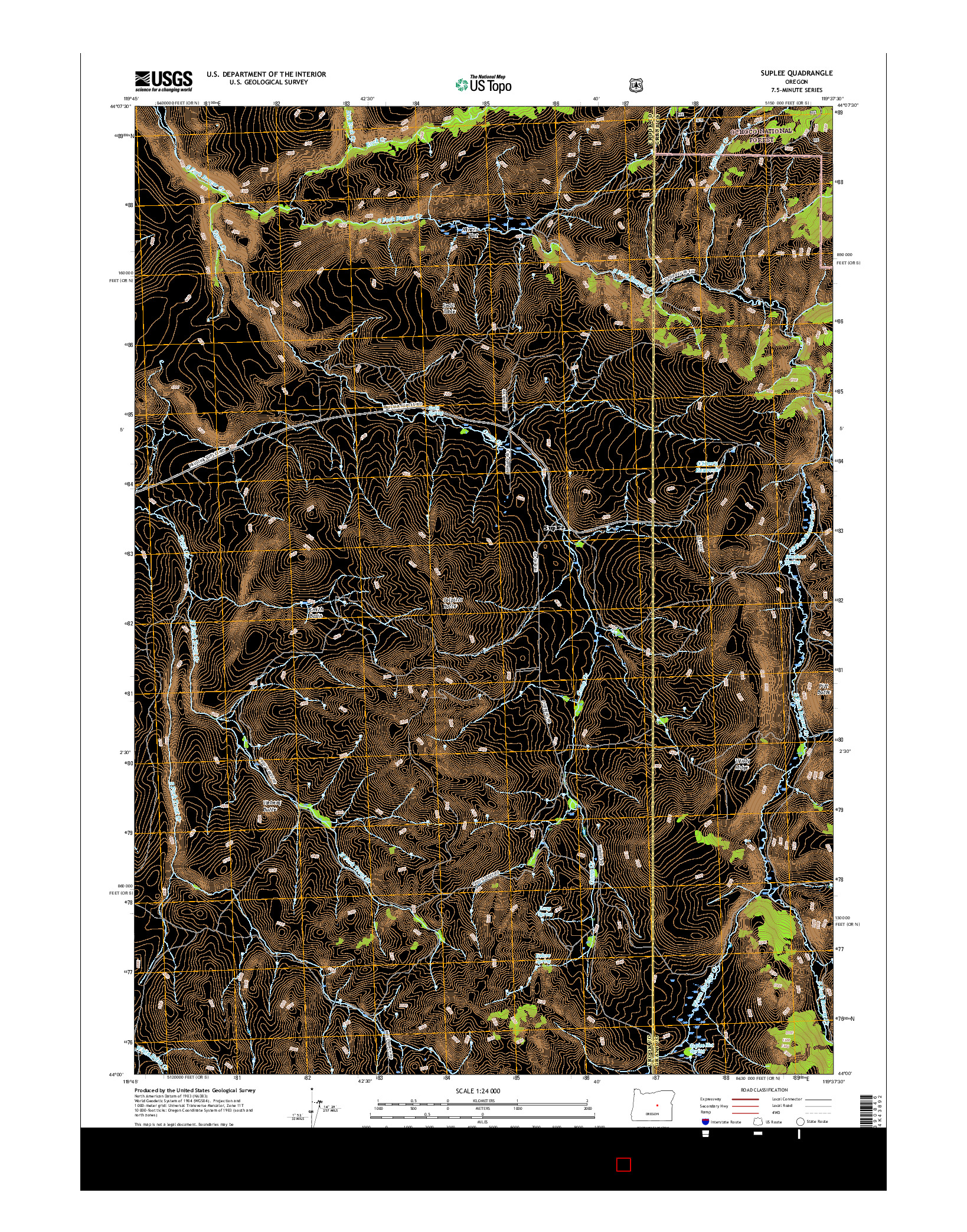 USGS US TOPO 7.5-MINUTE MAP FOR SUPLEE, OR 2017