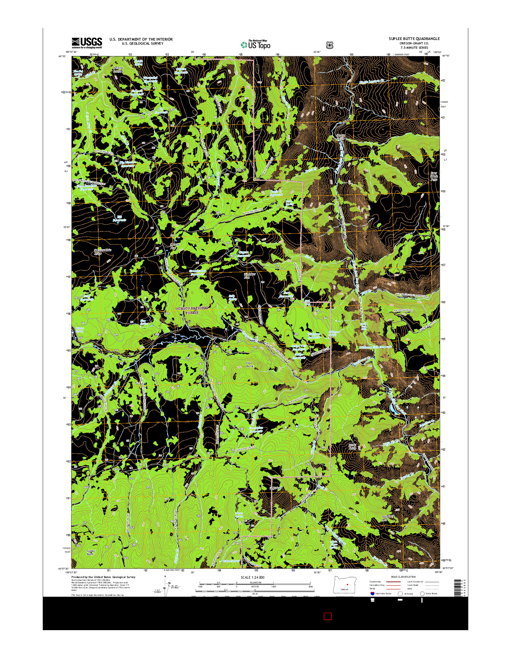 USGS US TOPO 7.5-MINUTE MAP FOR SUPLEE BUTTE, OR 2017