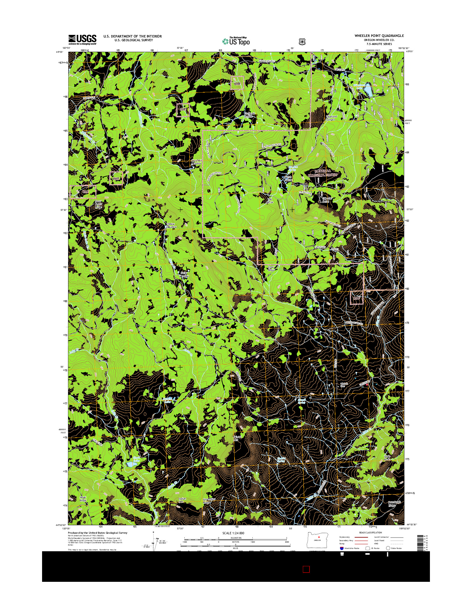 USGS US TOPO 7.5-MINUTE MAP FOR WHEELER POINT, OR 2017