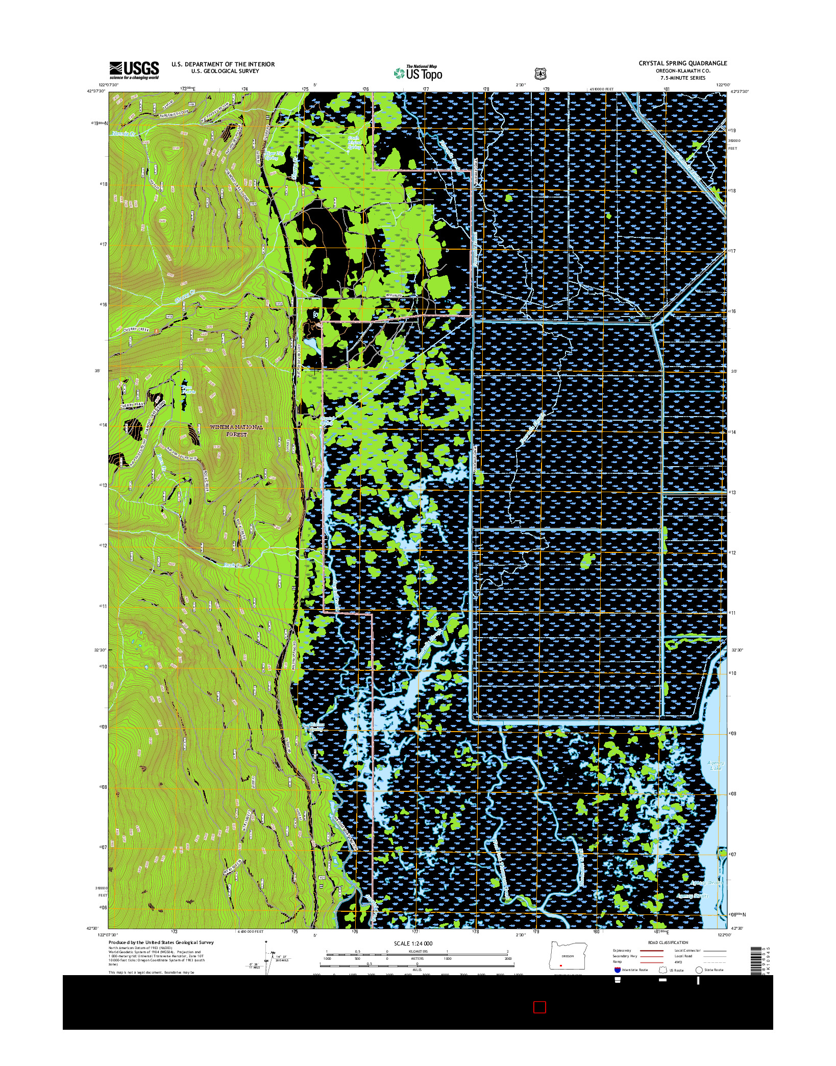 USGS US TOPO 7.5-MINUTE MAP FOR CRYSTAL SPRING, OR 2017