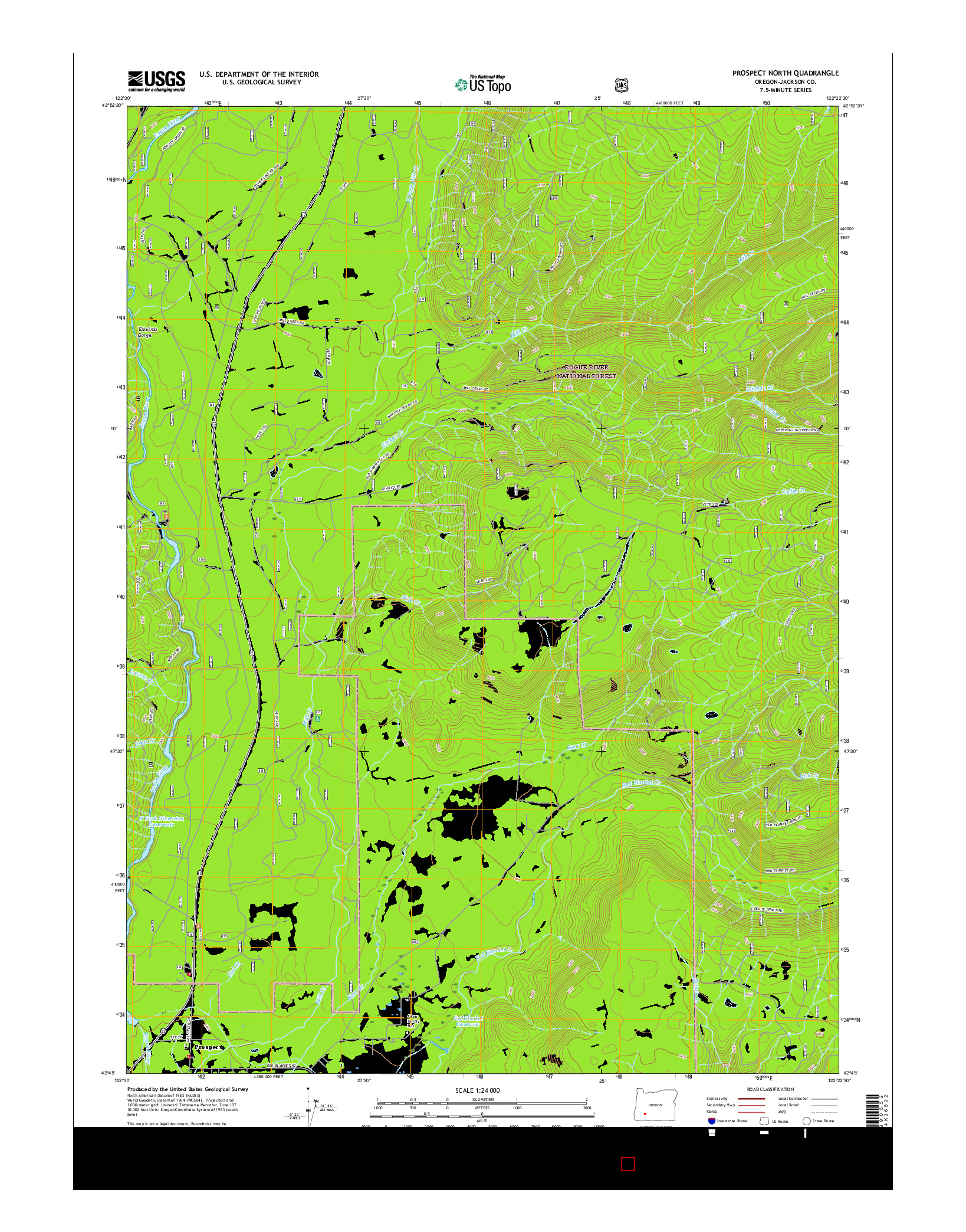 USGS US TOPO 7.5-MINUTE MAP FOR PROSPECT NORTH, OR 2017