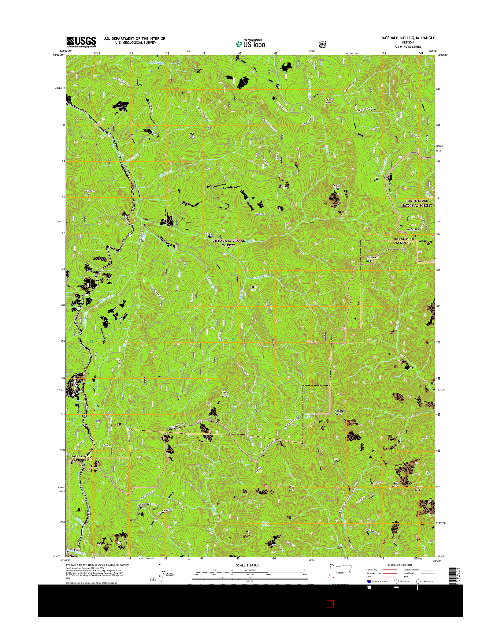 USGS US TOPO 7.5-MINUTE MAP FOR RAGSDALE BUTTE, OR 2017