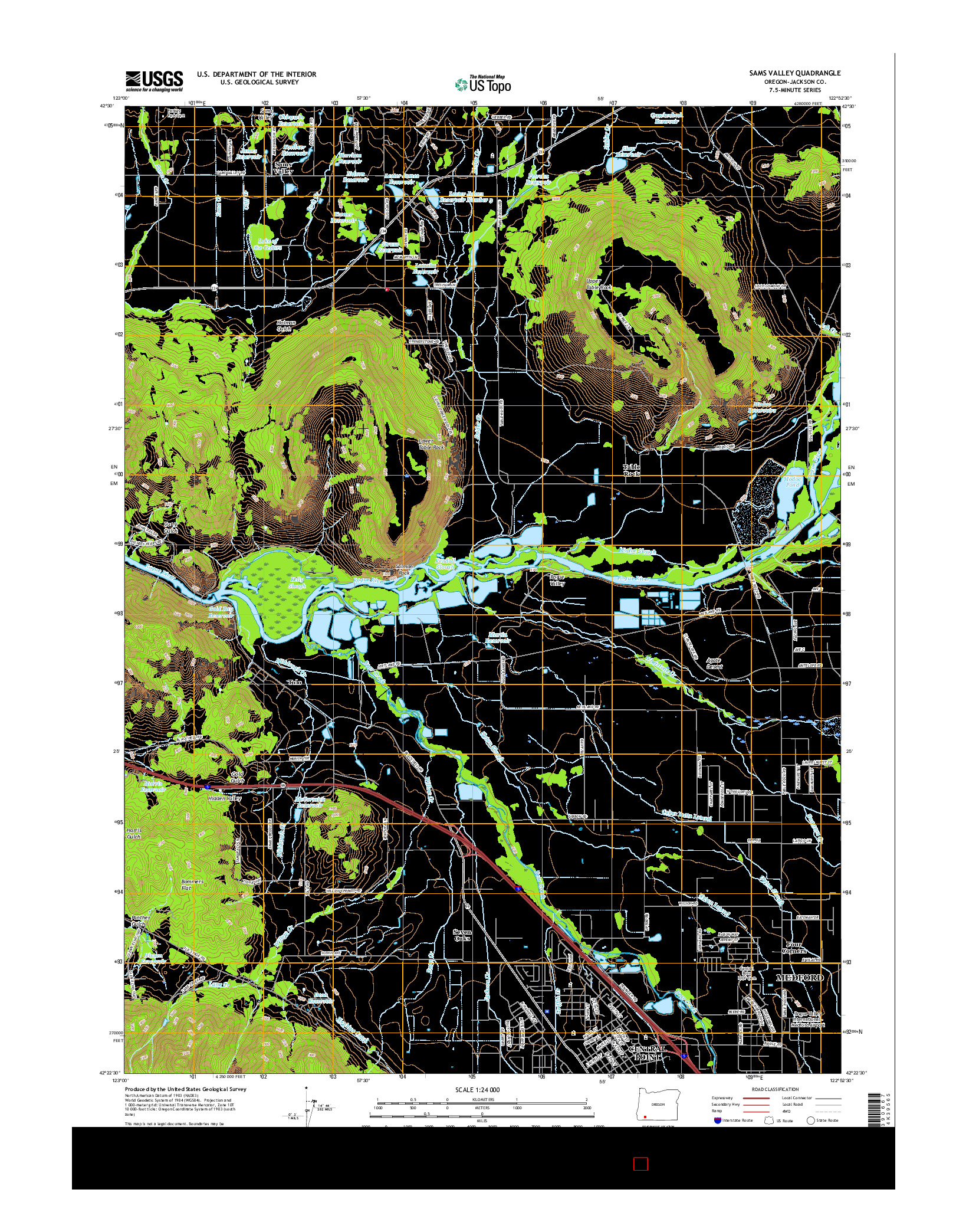 USGS US TOPO 7.5-MINUTE MAP FOR SAMS VALLEY, OR 2017