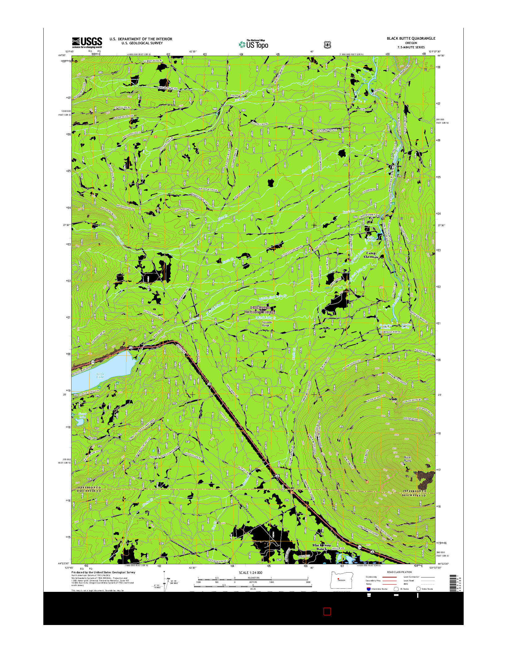 USGS US TOPO 7.5-MINUTE MAP FOR BLACK BUTTE, OR 2017