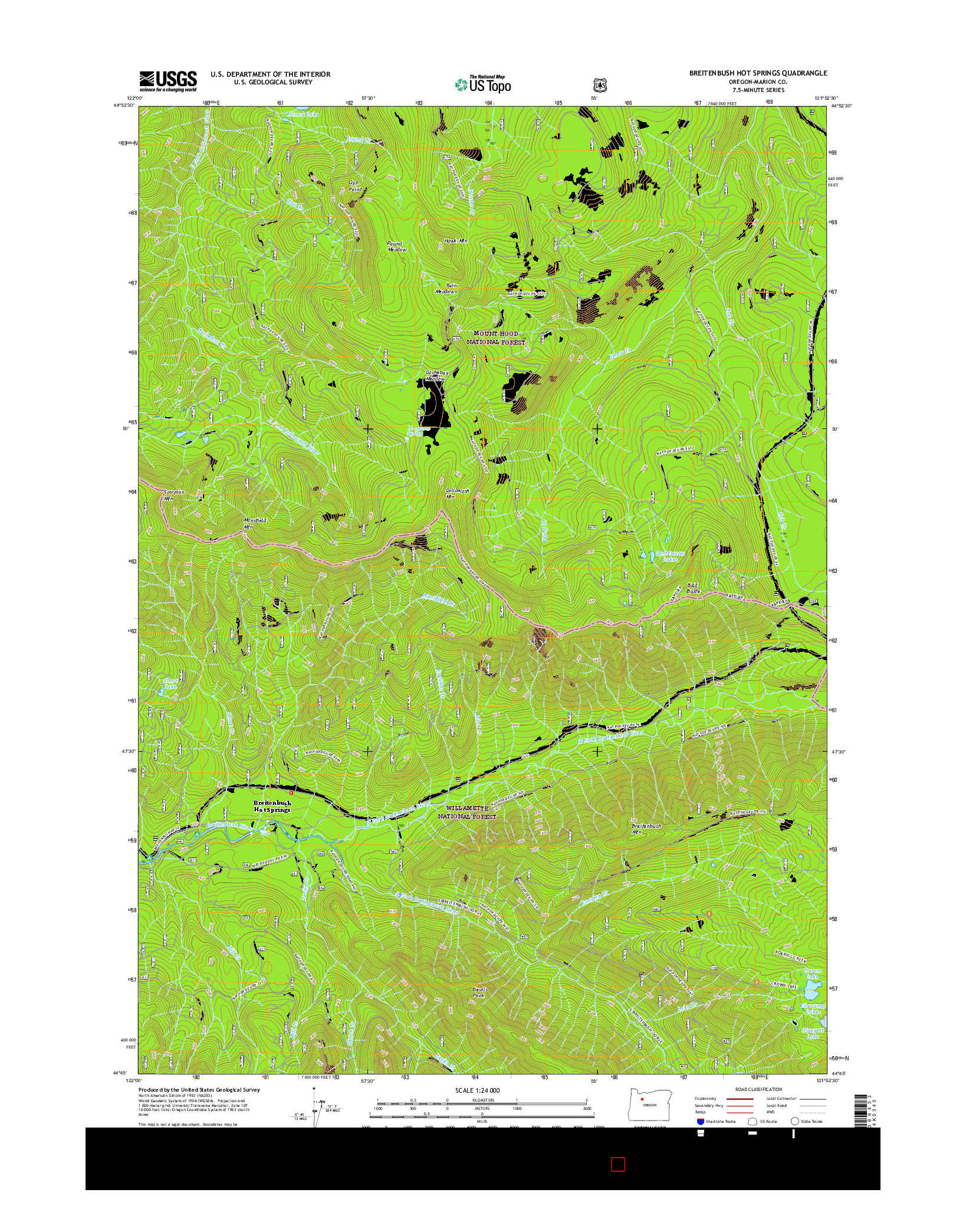 USGS US TOPO 7.5-MINUTE MAP FOR BREITENBUSH HOT SPRINGS, OR 2017