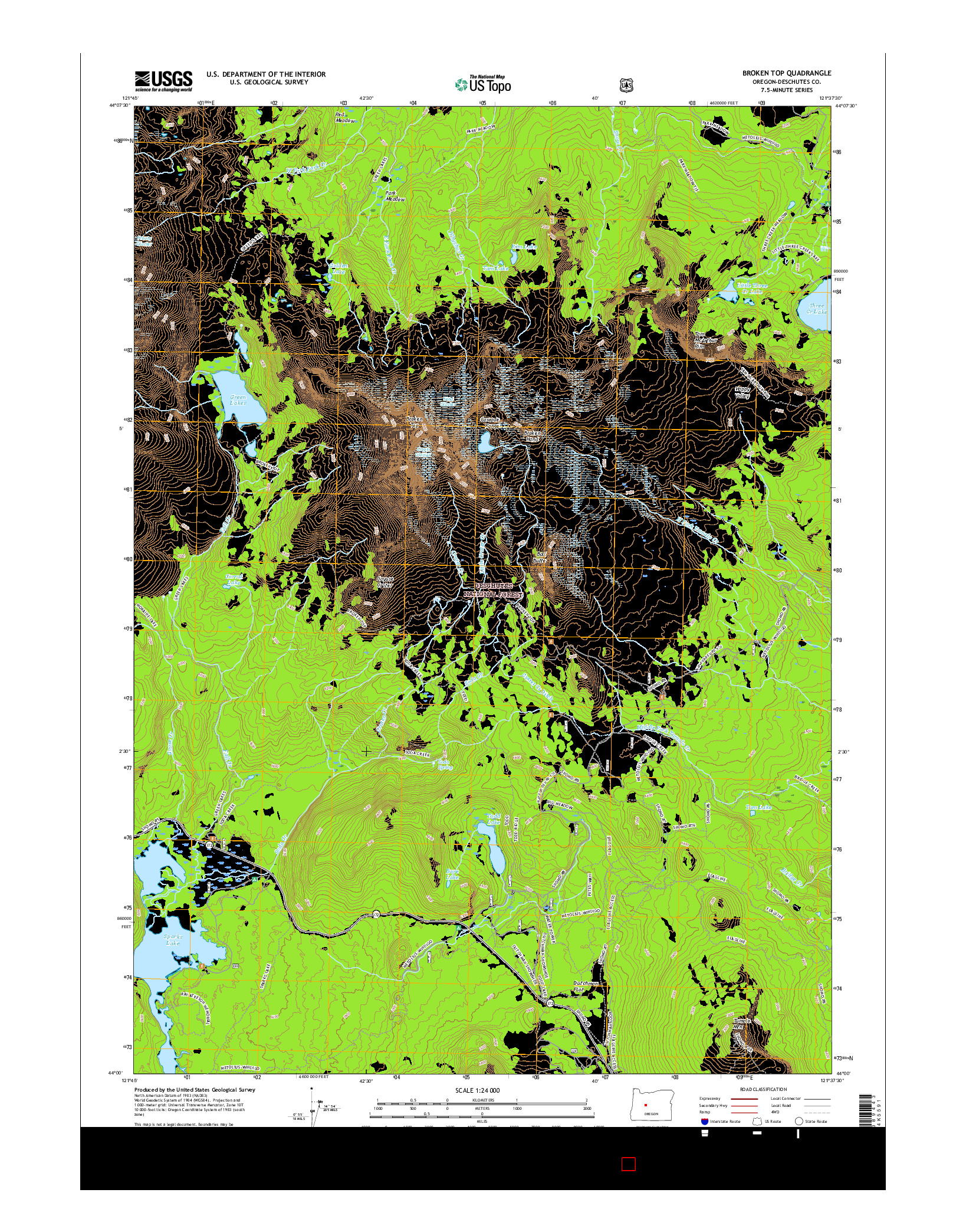 USGS US TOPO 7.5-MINUTE MAP FOR BROKEN TOP, OR 2017