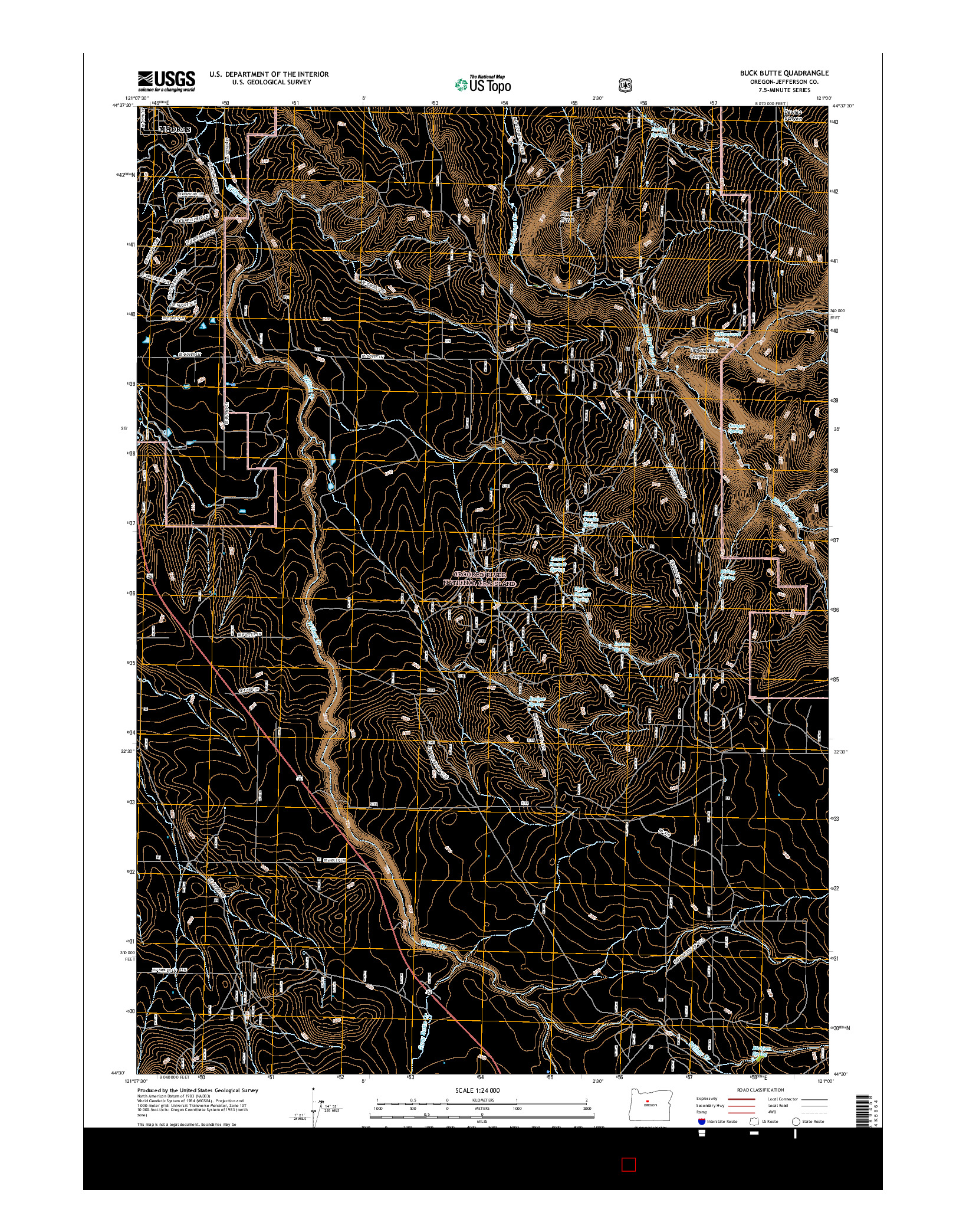 USGS US TOPO 7.5-MINUTE MAP FOR BUCK BUTTE, OR 2017