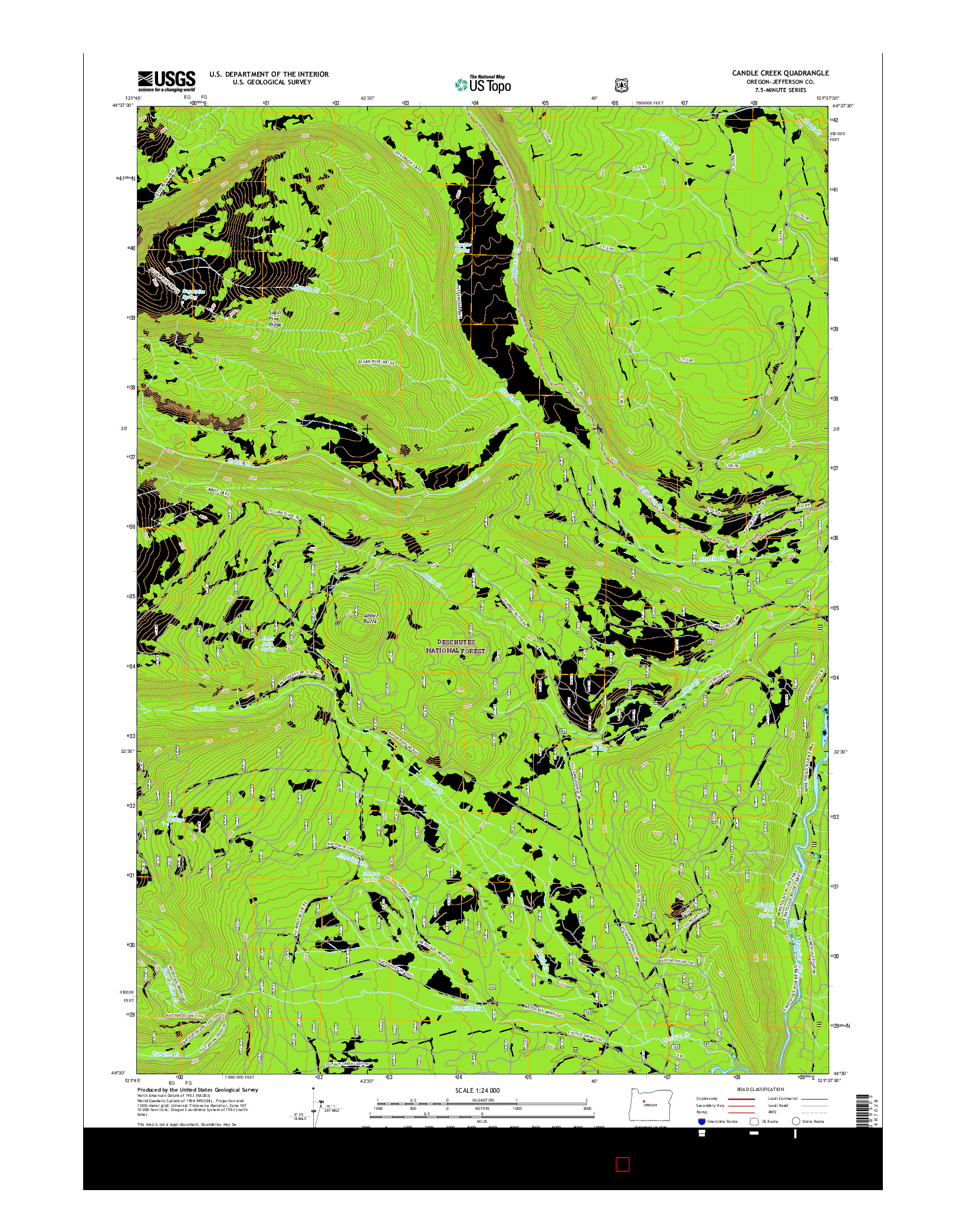USGS US TOPO 7.5-MINUTE MAP FOR CANDLE CREEK, OR 2017