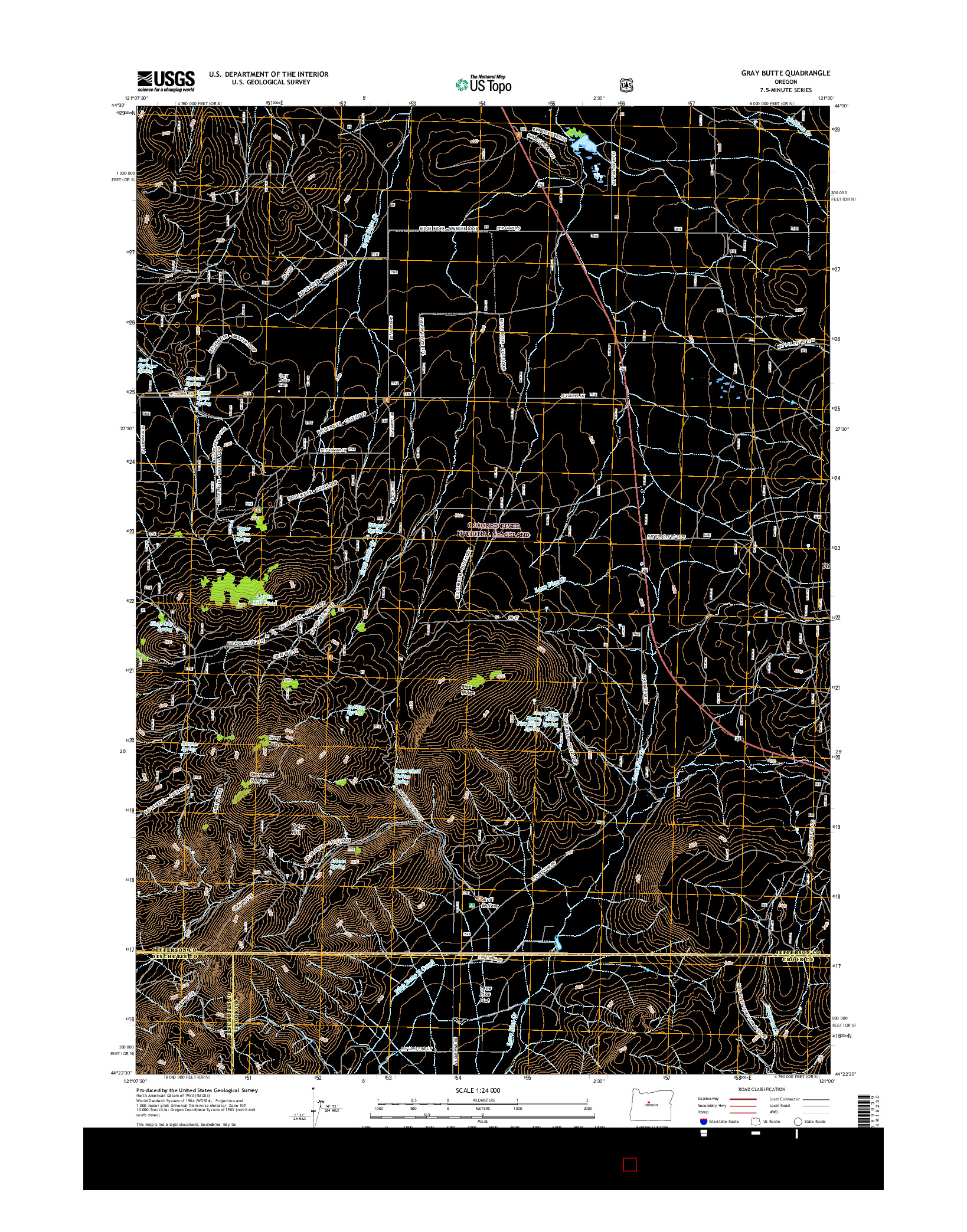 USGS US TOPO 7.5-MINUTE MAP FOR GRAY BUTTE, OR 2017