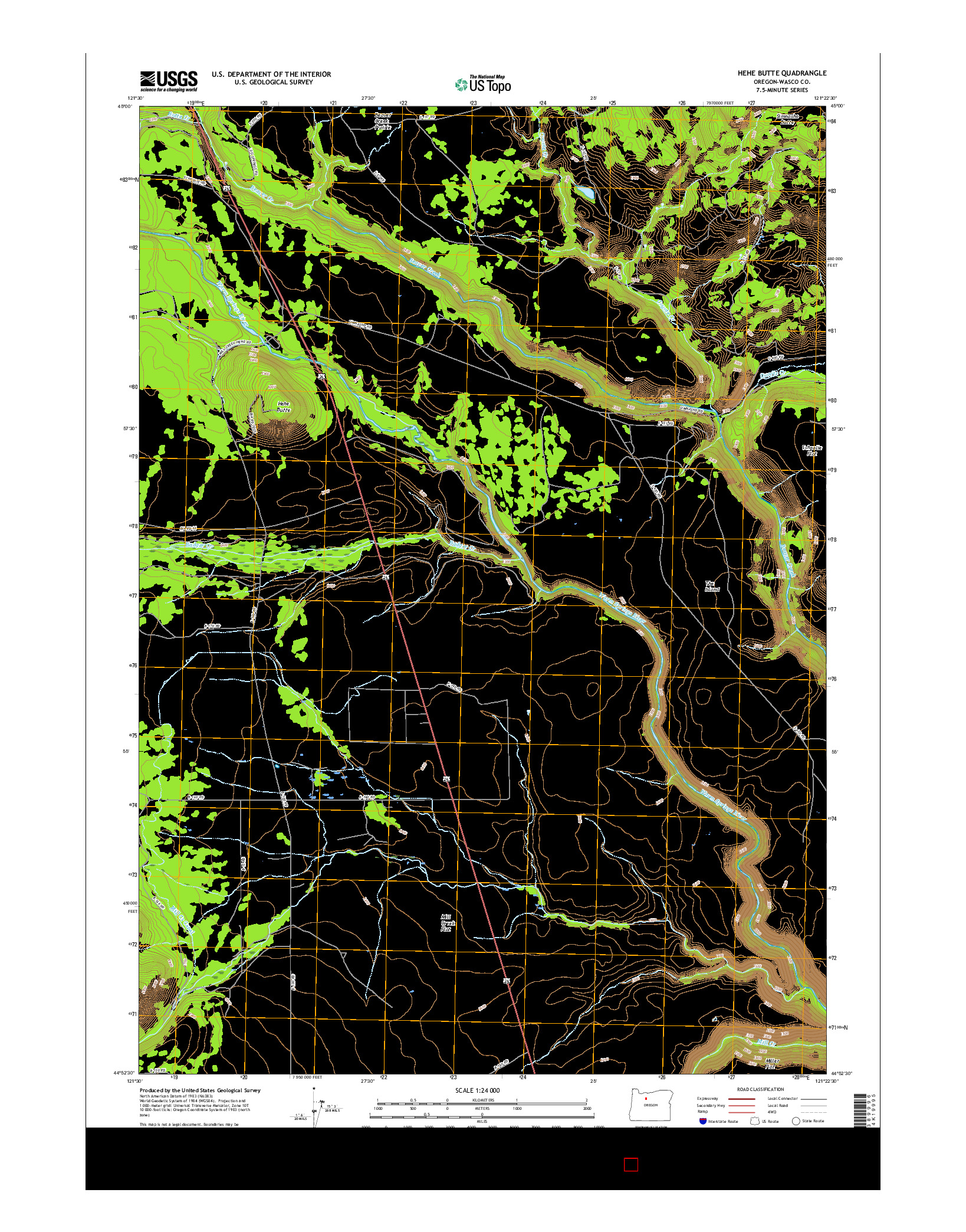 USGS US TOPO 7.5-MINUTE MAP FOR HEHE BUTTE, OR 2017