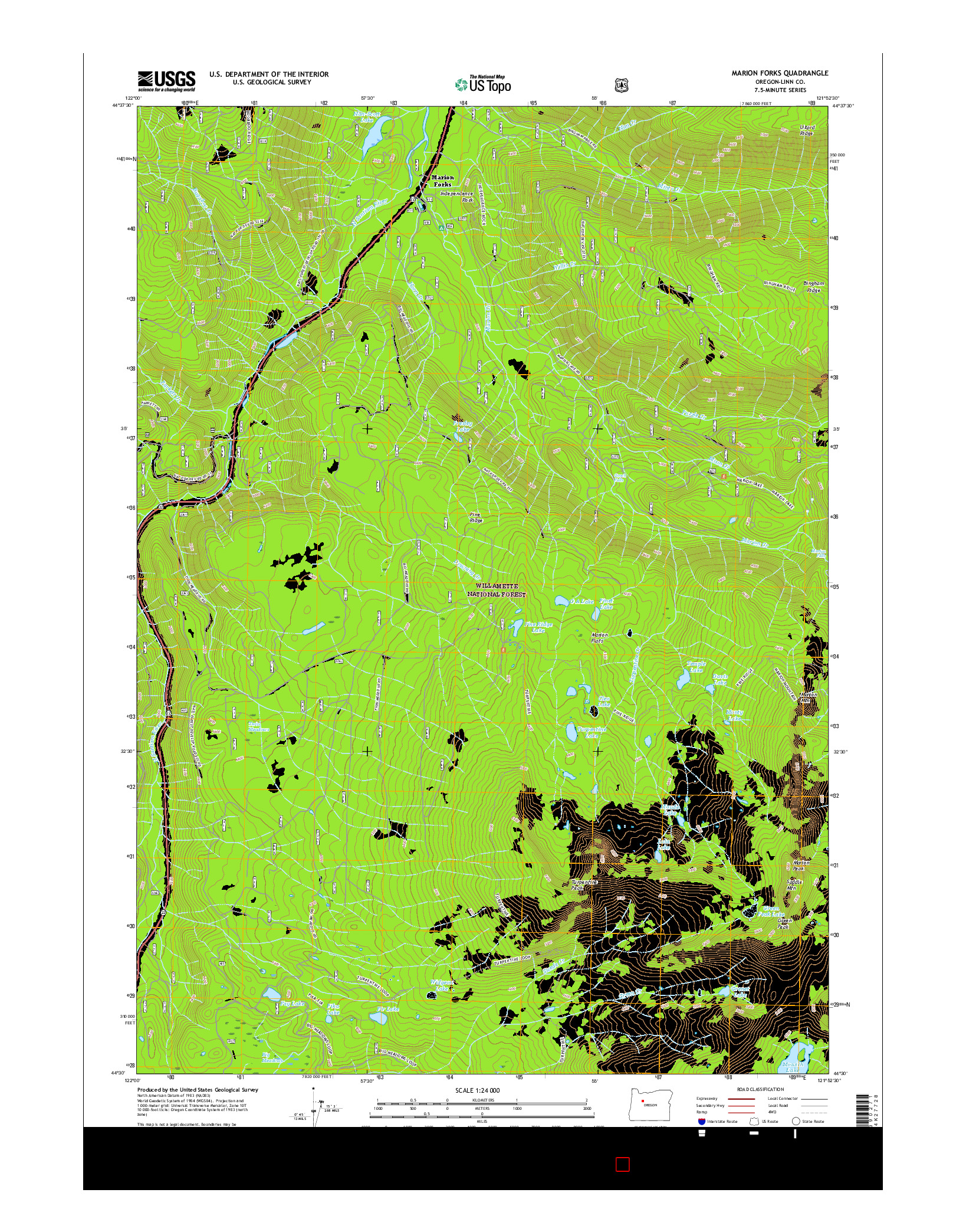USGS US TOPO 7.5-MINUTE MAP FOR MARION FORKS, OR 2017