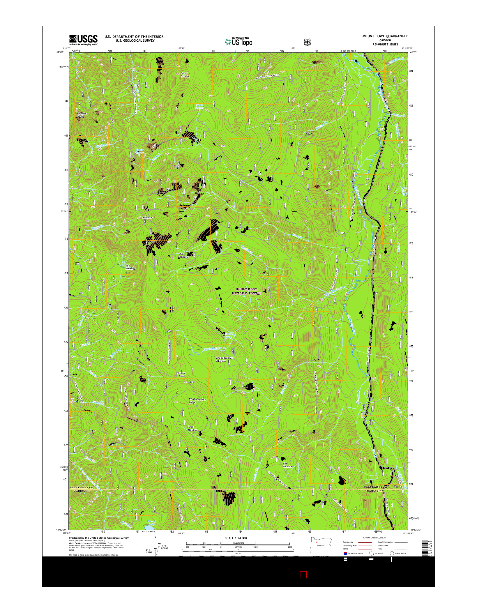 USGS US TOPO 7.5-MINUTE MAP FOR MOUNT LOWE, OR 2017