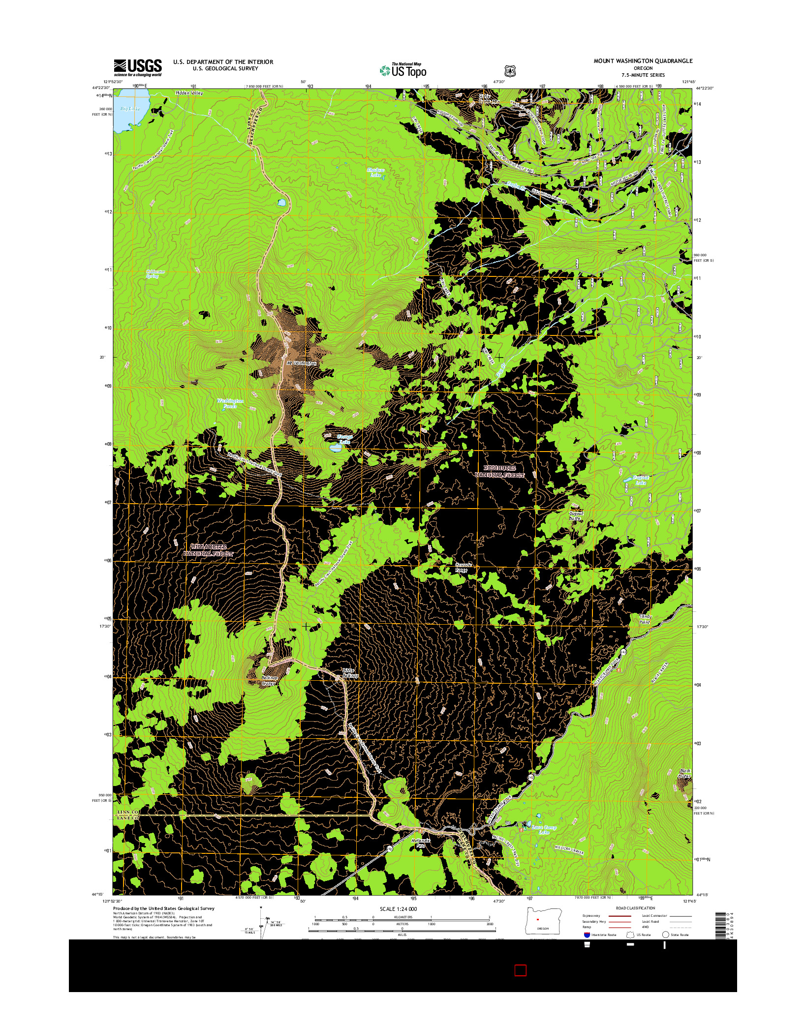 USGS US TOPO 7.5-MINUTE MAP FOR MOUNT WASHINGTON, OR 2017