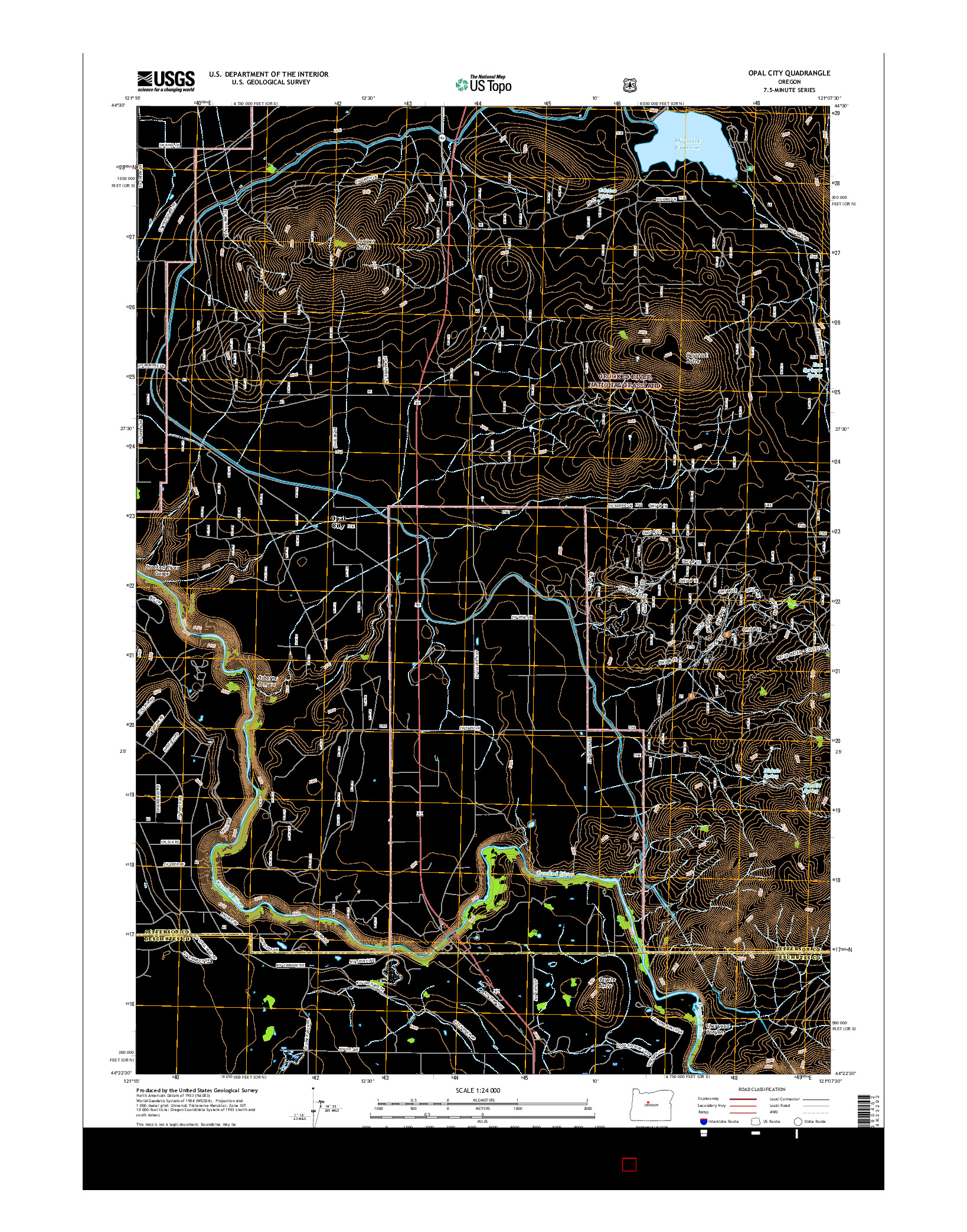 USGS US TOPO 7.5-MINUTE MAP FOR OPAL CITY, OR 2017