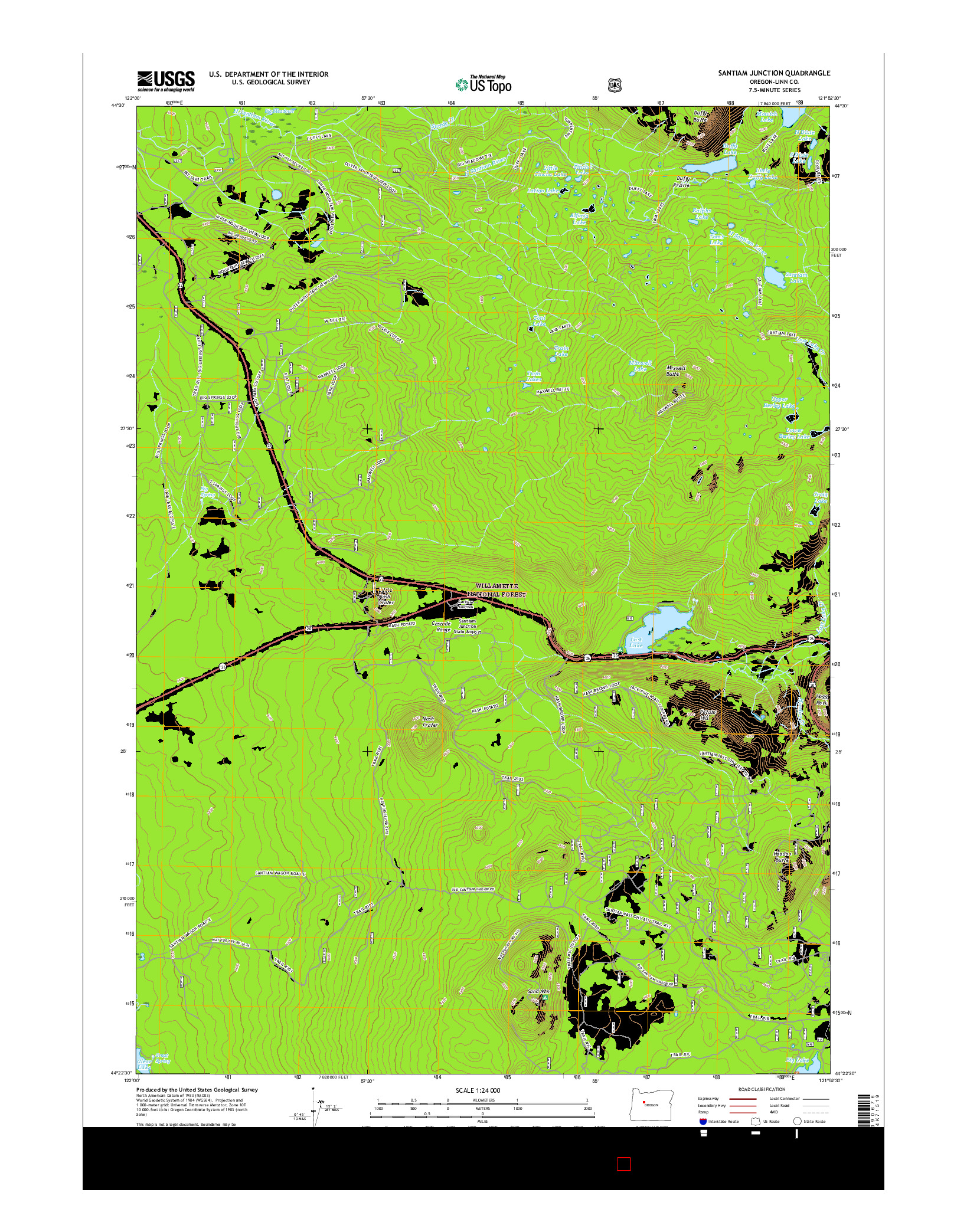 USGS US TOPO 7.5-MINUTE MAP FOR SANTIAM JUNCTION, OR 2017