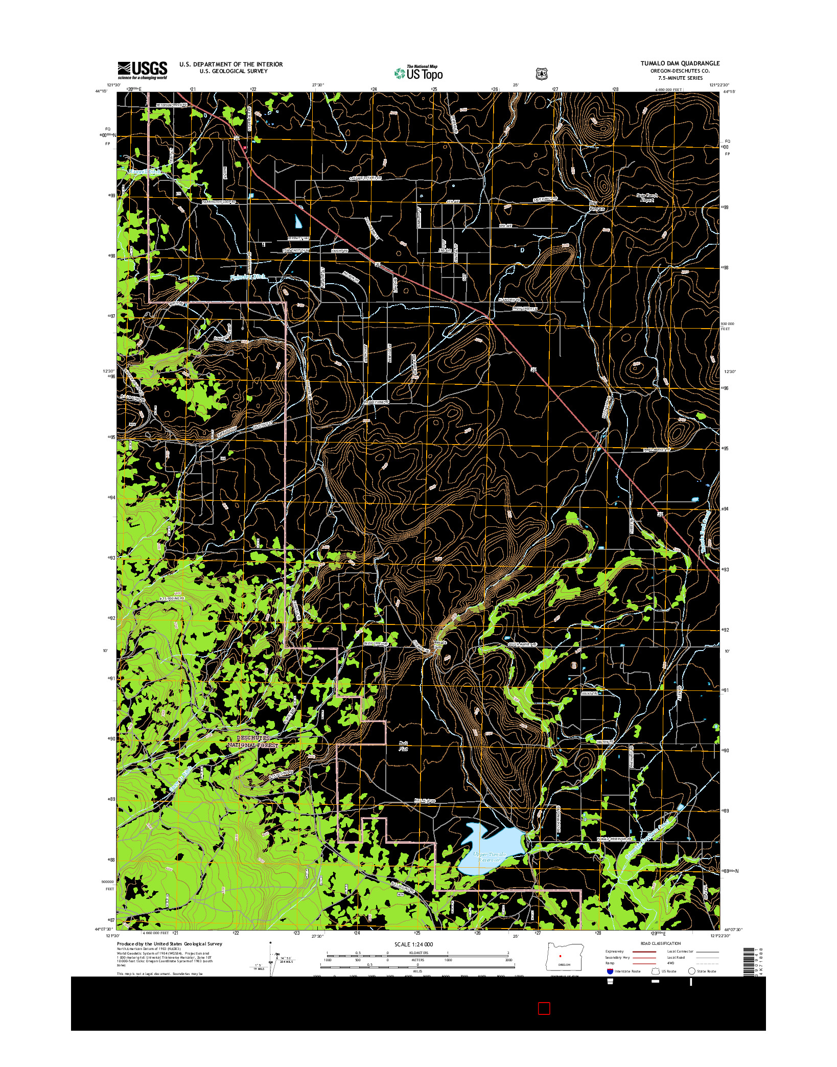 USGS US TOPO 7.5-MINUTE MAP FOR TUMALO DAM, OR 2017