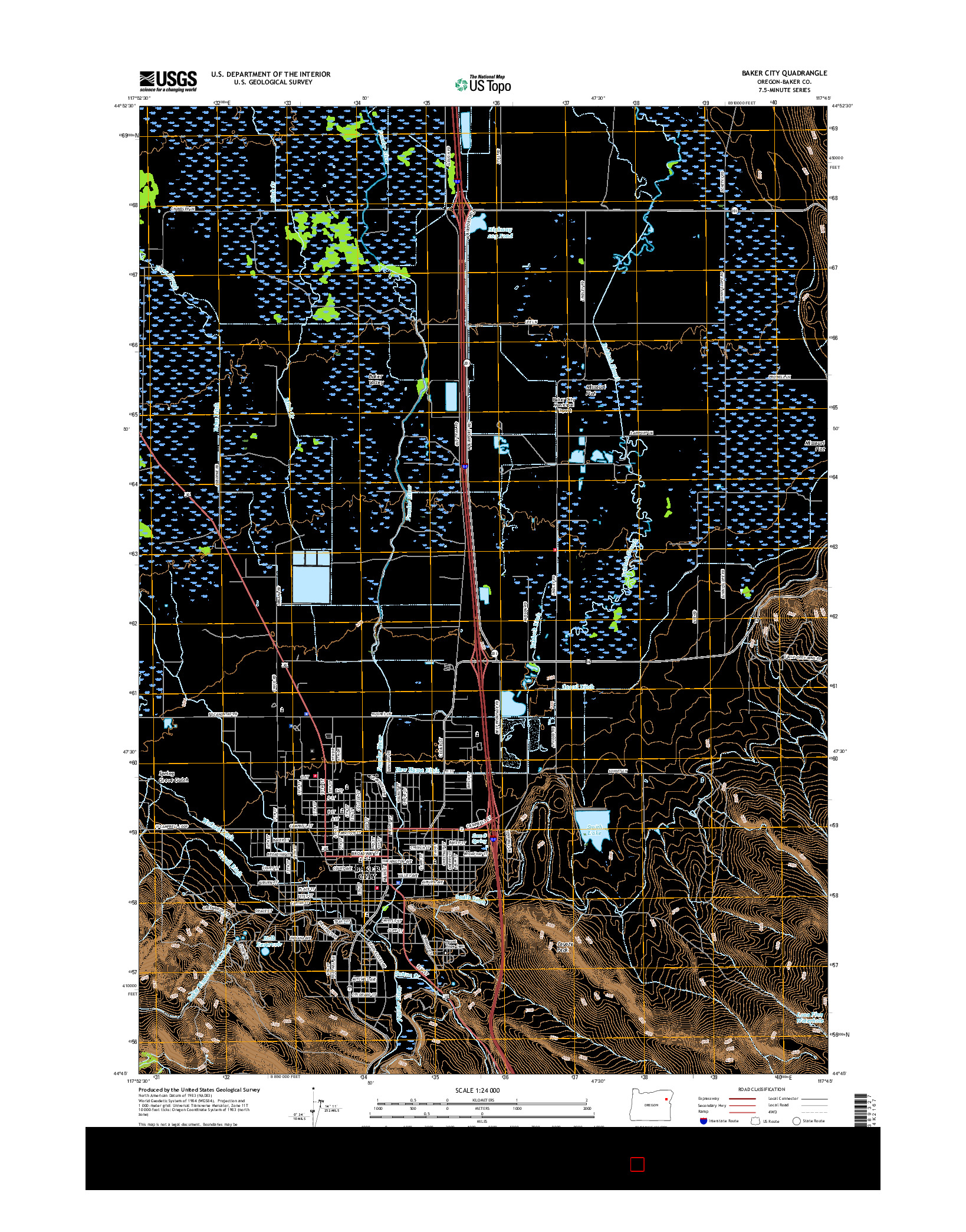 USGS US TOPO 7.5-MINUTE MAP FOR BAKER CITY, OR 2017